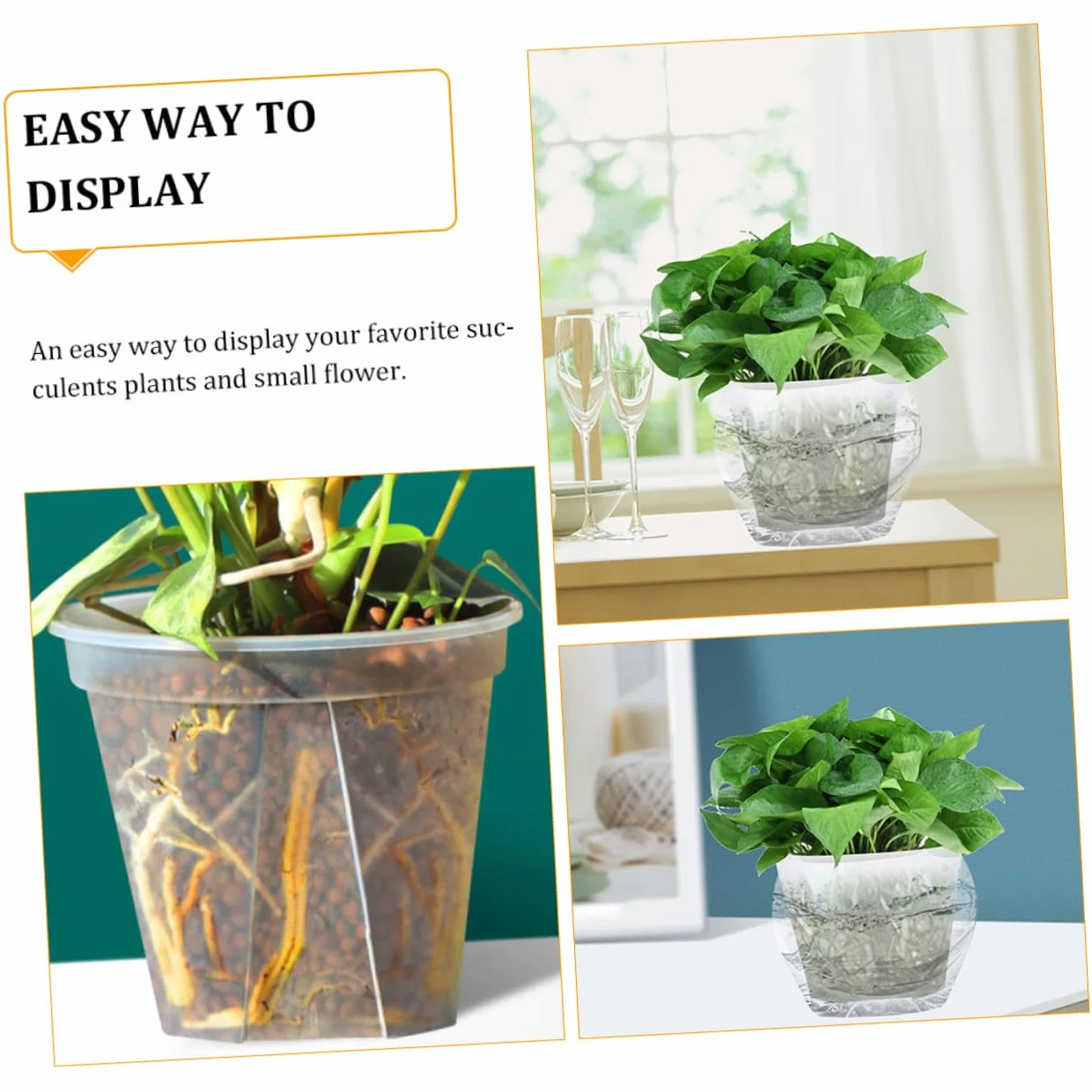 TOYANDONA Pots de Rempotage Transparents pour Orchidées Lot de 2 Plastique Robuste Diamètre 27 Cm
