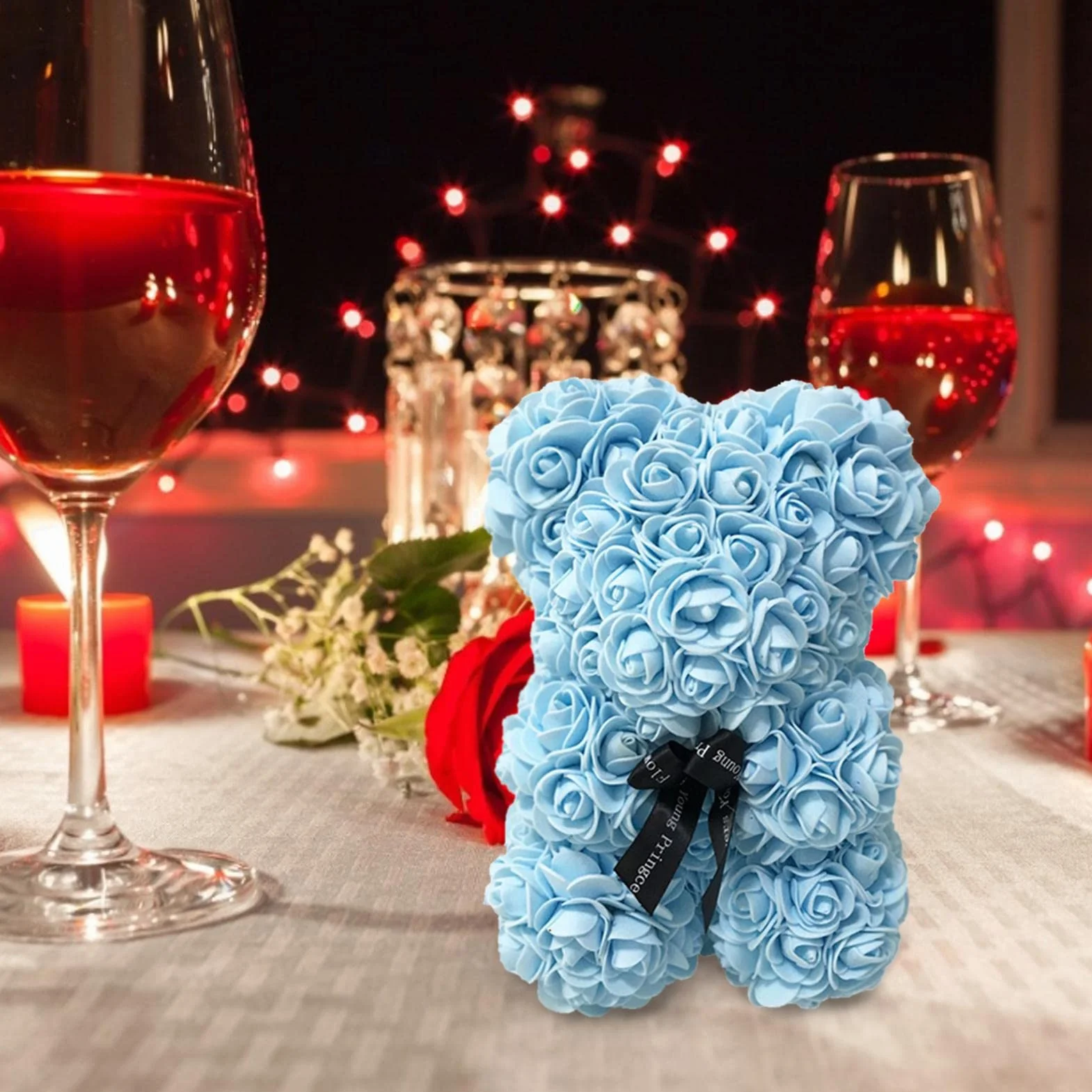 Keptfeet Ours en Fleur Bouquet Stitch Cadeaux Petite Amie Noël Saint Valentin Femmes