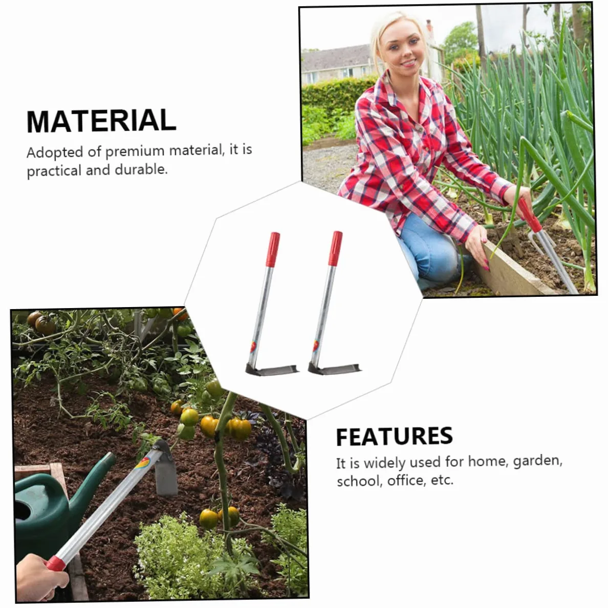 BESPORTBLE Mini Houes de Jardin Houe à Main en Acier Inoxydable Lot de 2 pour Ameublir le Sol et Désherber , pour Jardin et Bonsaï | Houe à Désherber, Petite Houe pour Bonsaï et Terre, Usage Bureau ou École