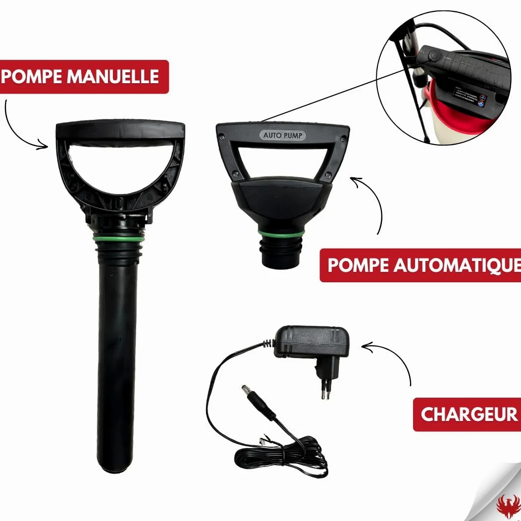 PHOENIX - Pulverisateur électrique de Jardin sur Roue Roller Sprayer, Pulverisateur Jardin avec Tuyau de 3m pour Une Pulvérisation sans Effort, pulvérisateur à Batterie, Autonome, Portable et Léger