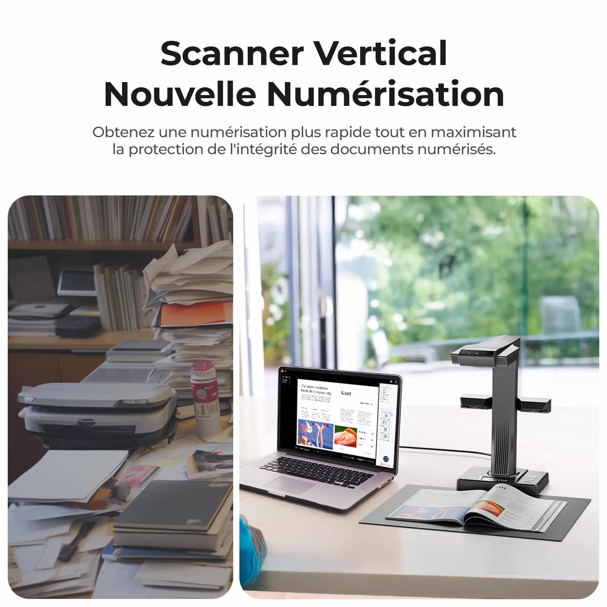 CZUR ET16 Plus Scanner de Documents A3, 16 MP, OCR Multilingue, macOS & Windows, PDF Éditable