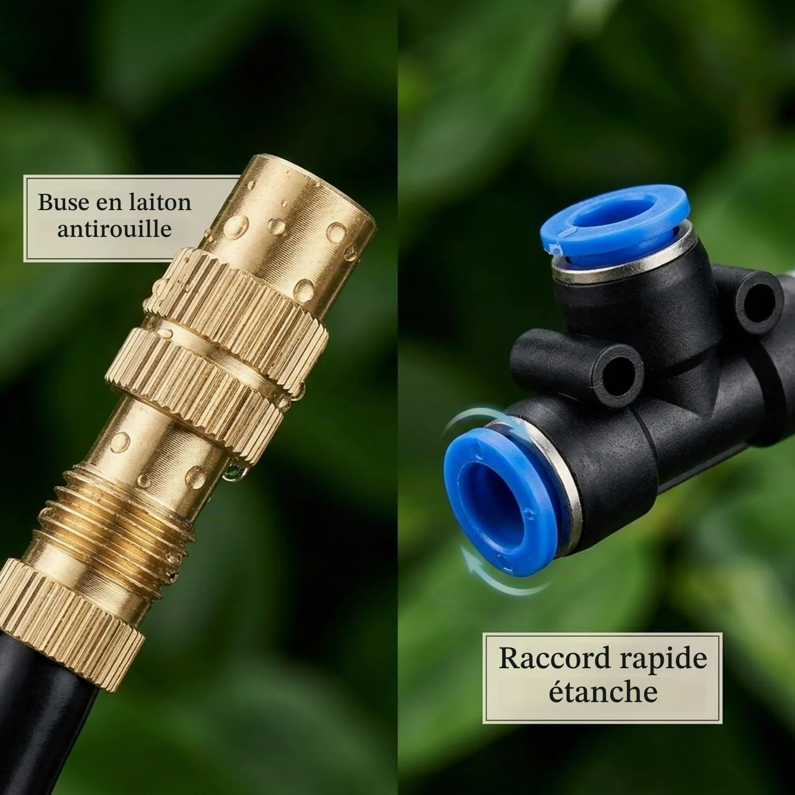 Système D’Arrosage Automatique 30m, 16 Buses Orientables, Kit de Brumisation 6mm en Laiton pour Jardin, Serre et Terrasse, Installation Sans Outil, Jusqu’à 80% d’Eau Économisée