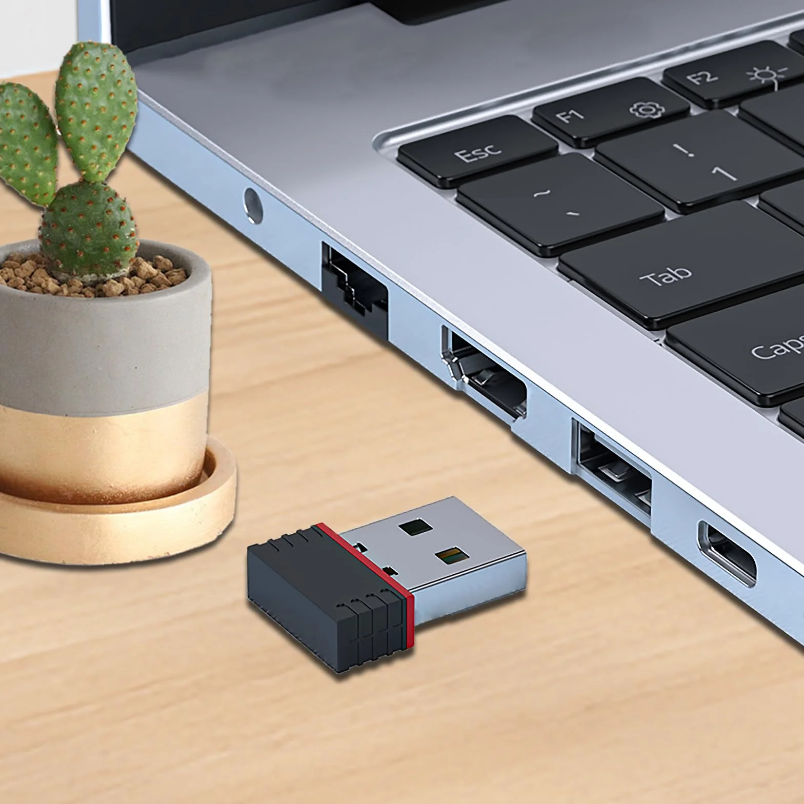 Clé USB WiFi 300Mbps Adaptateur WiFi Mini pour PC Portable TV Compatible Windows Mac OS Linux Noir