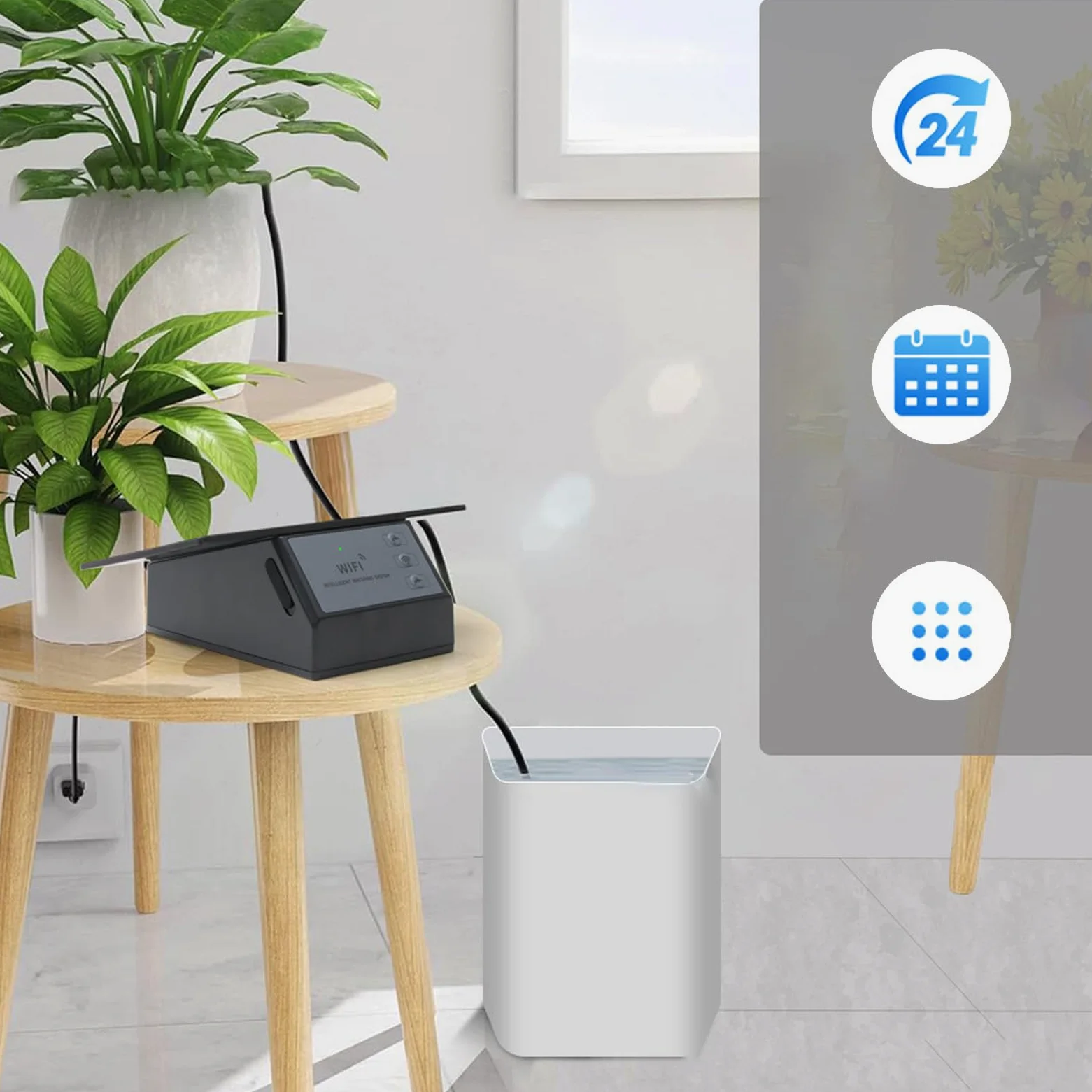 Greensen Kit d'Irrigation à Goutte Solaire avec Batterie 2000mAh, Contrôle WiFi, Système d'Arrosage Automatique pour Balcons, Jardins, Patios