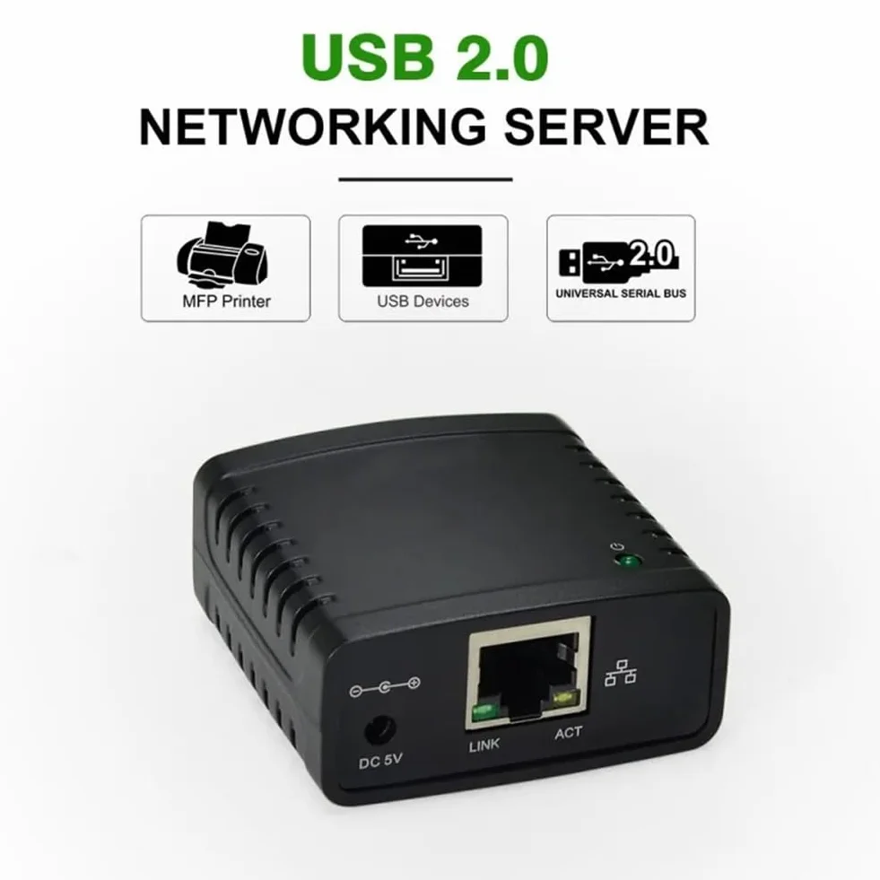 Serveur d'impression USB 2.0 LRP 100 Mbps LAN Ethernet HUB Adaptateur Secteur Prise UE