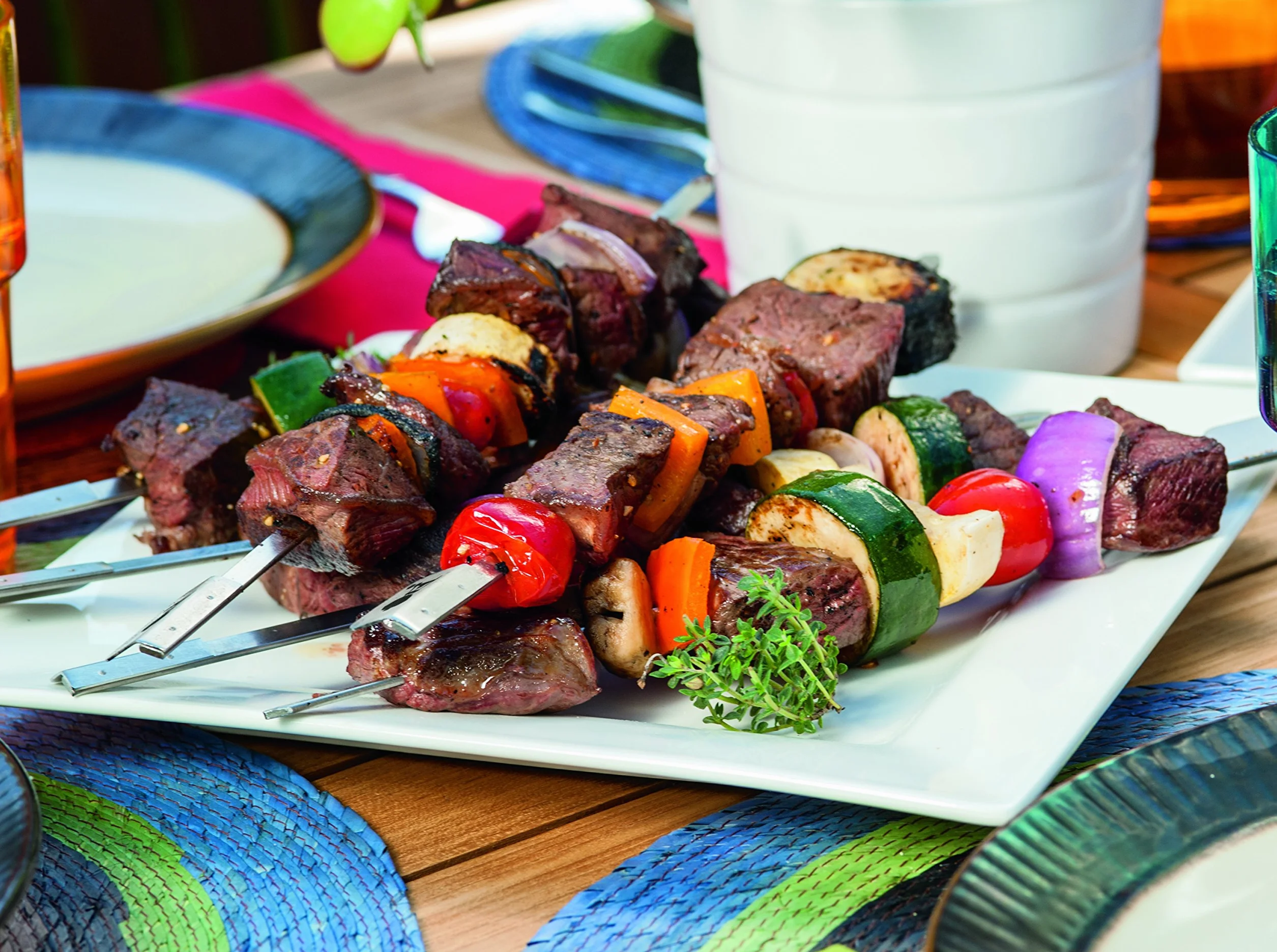Weber Kit à brochettes 5 brochettes Support acier inoxydable pour barbecue charbon bois Ø57cm gaz Q2000 Argent