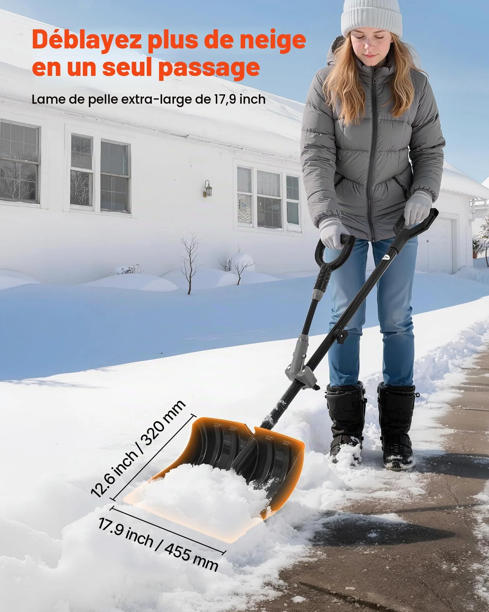 VEVOR Pelle à Neige Brosse à Neige