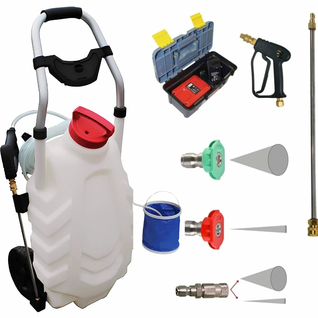Phoenix - L' Authentique Pulvérisateur Électrique Pro Sprayer III 30L Option Rinçage – Pulvérisateur Électrique Toiture Longue Portée à Batterie Rechargeable, Tuyau 8m - 2 Batteries MODELE Original