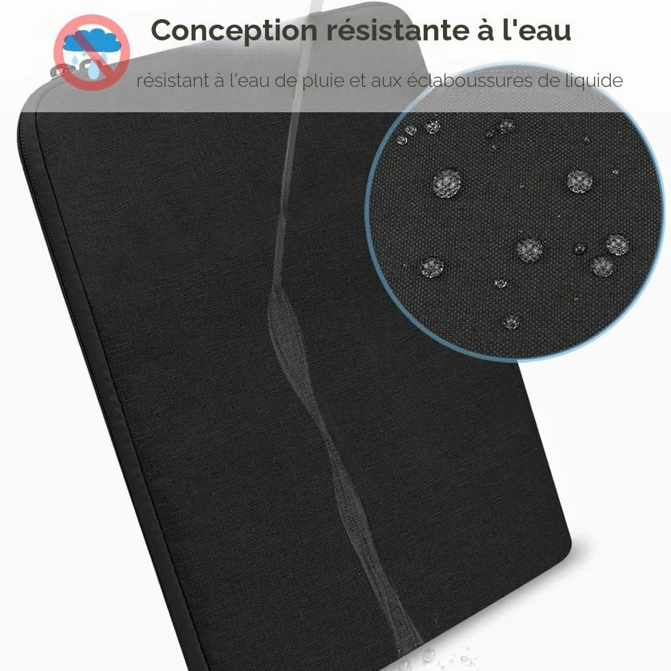 ProElife Housse de Protection 13" MacBook Air 13.6" M5 M4 M3 2026-2024 MacBook Neo 13" 2026 A18 Pro Accessoire de Voyage résistante à l'eau Noir