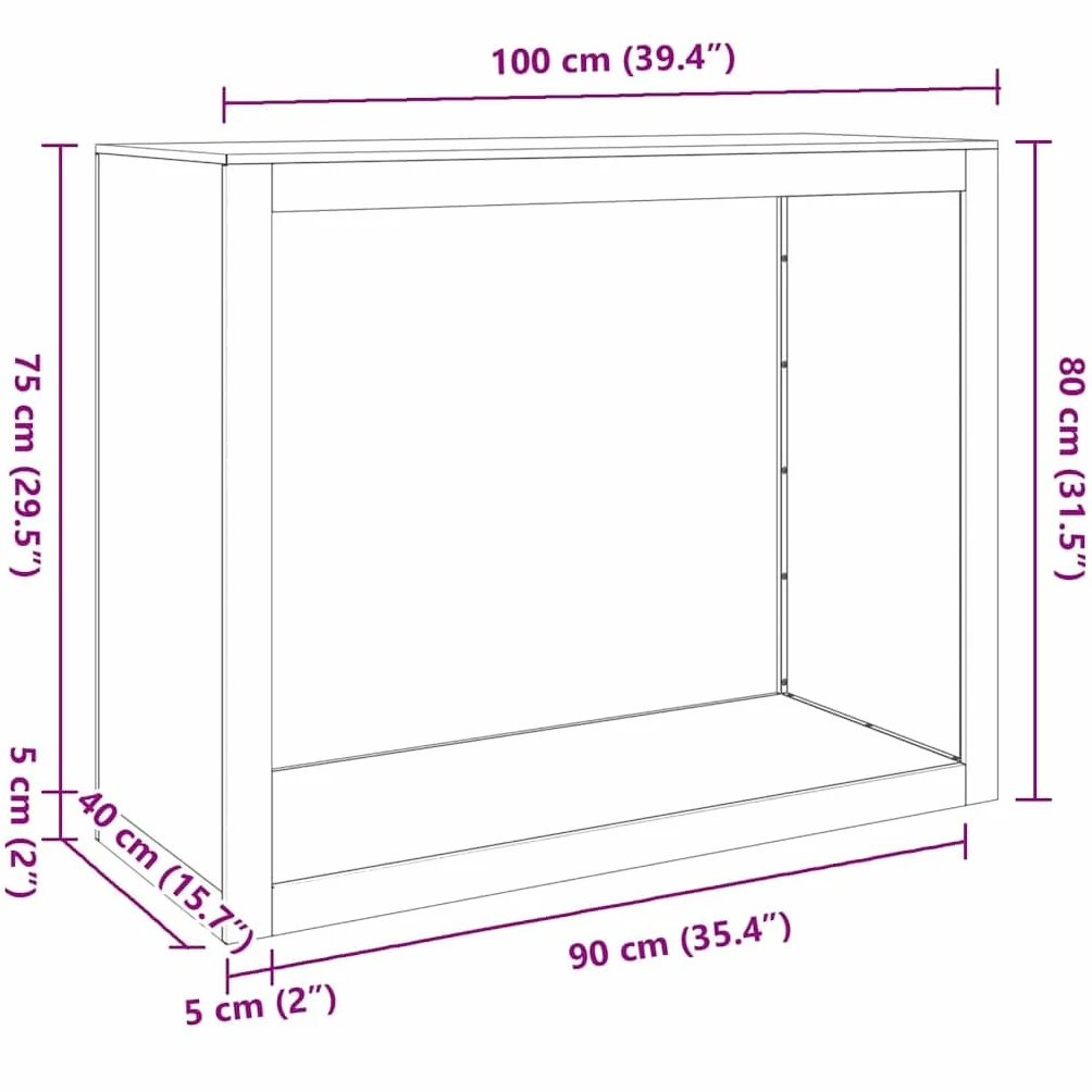 vidaXL Portant de Bois de Chauffage 100x40x80 cm Acier résistant aux intempéries