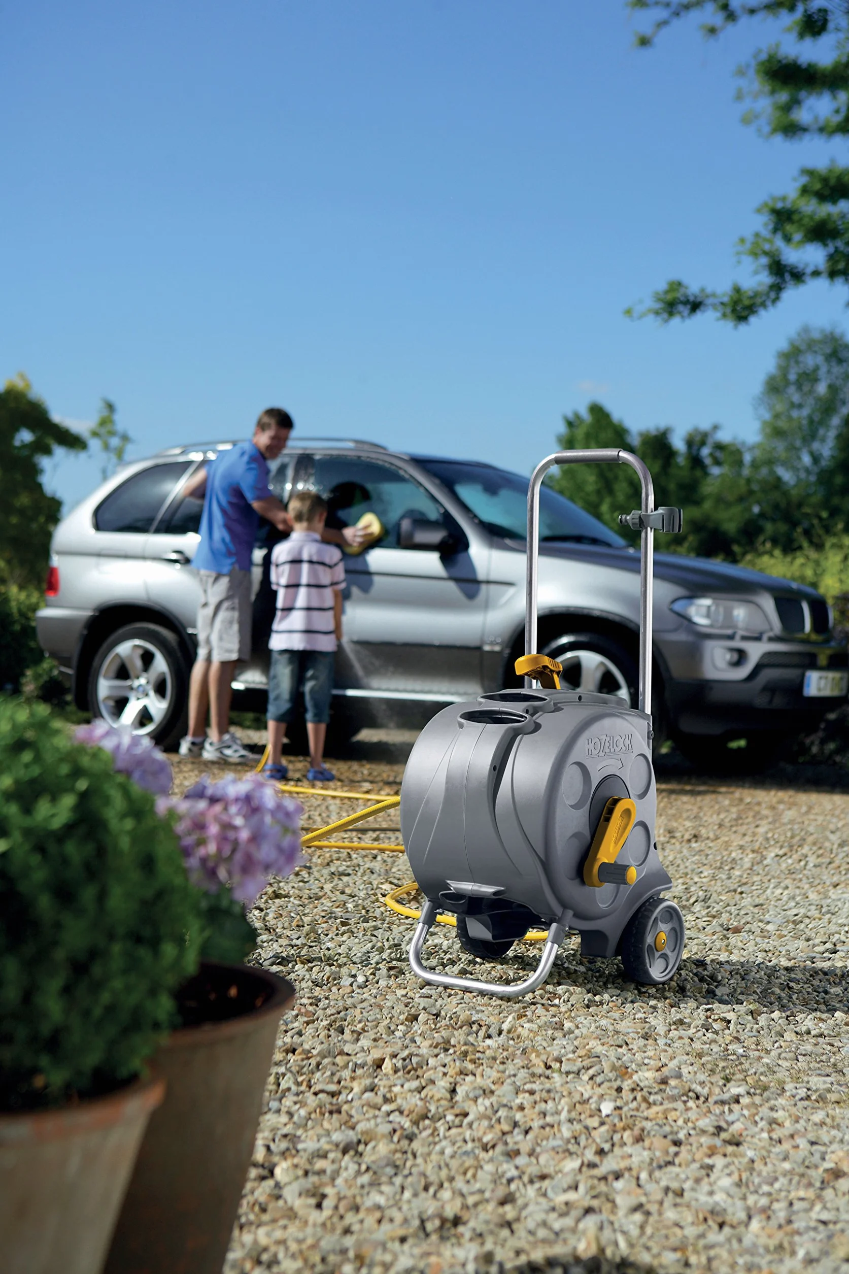 HOZELOCK - Dévidoir Chariot Compact 30 M (Ø 12.5 mm) : Dévidoir sur Roues, Stable et Robuste, Facile d'Assemblage et d'Utilisation, Fournis avec Tous les Accessoires Nécessaires [2416R0000]