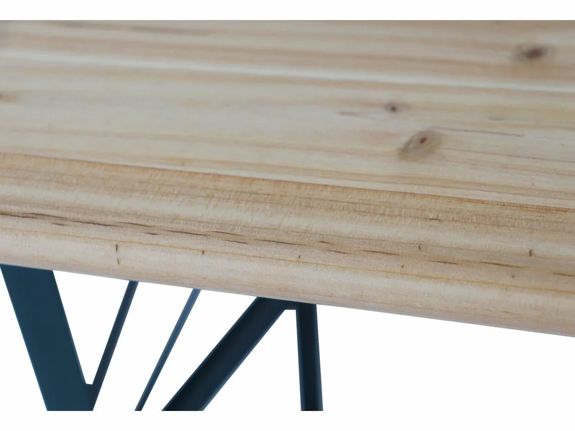 Table de Jardin Brasserie Pliante Lisbonne 218 x 59,5 x 75 cm Marron avec 2 bancs