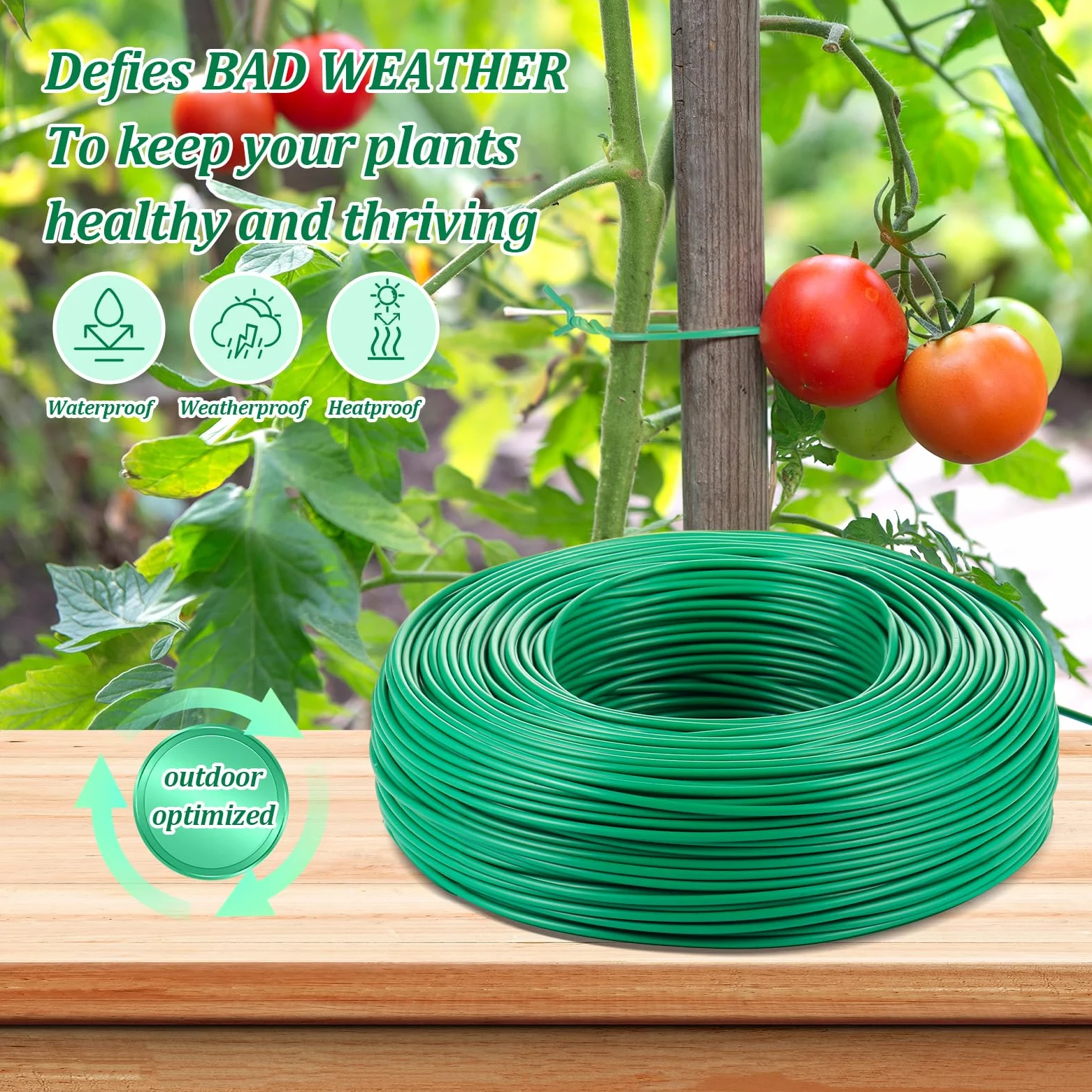 Zhengmy Cravate souple pour plantes grimpantes avec coupe-fil, vert torsadé, attaches de jardin, fournitures de jardinage, 2,5 mm de diamètre, pour soutenir les plantes grimpantes, organisation de