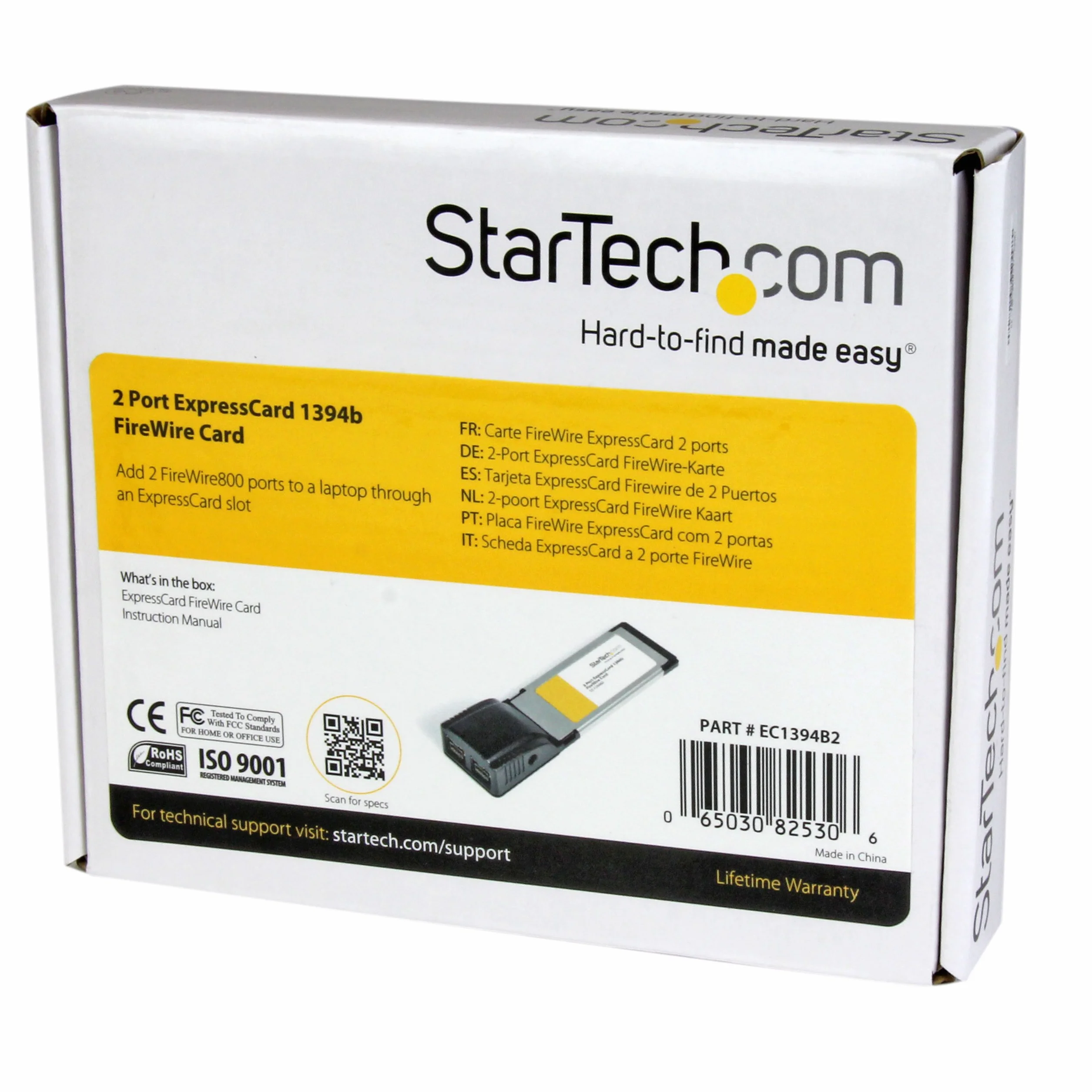 StarTech.com Carte Adaptateur ExpressCard/34 vers 2 Ports 1394b FireWire800 - 2x FireWire 800 Femelle