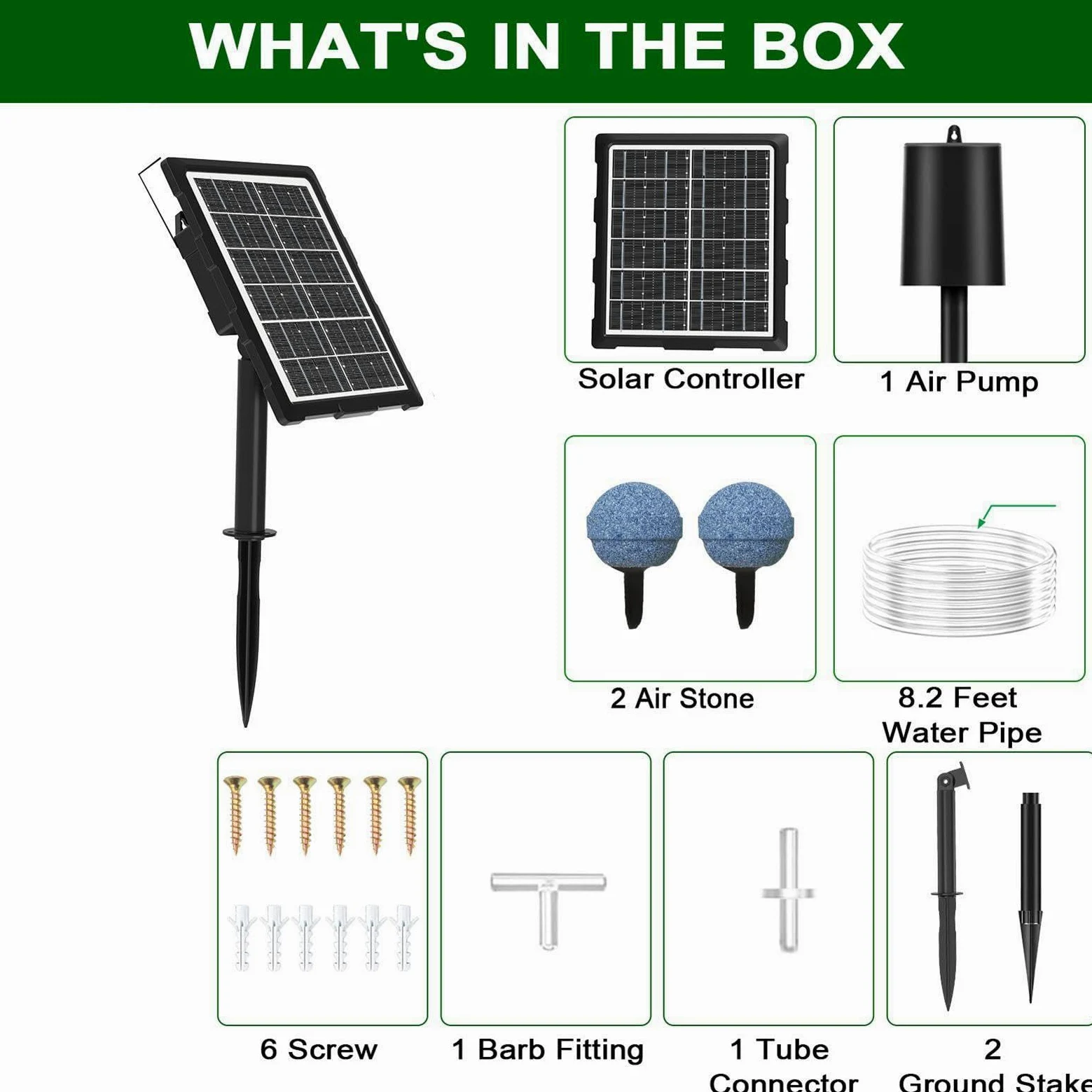 Aérateur Solaire pour Étang Oxygénateur De Bassin Solaire | 3 Modes De Fonctionnement, Aérateur Silencieux Étanche Avec Tuyau Et Pierre À Bulles Pour Bassin De Jardin, Hydroponie Et