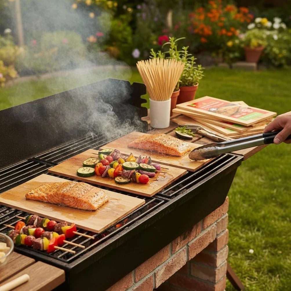 Planches de cèdre pour griller saumon, 27,9 x 12,7 cm, lot de 12, ajoute saveur fumée