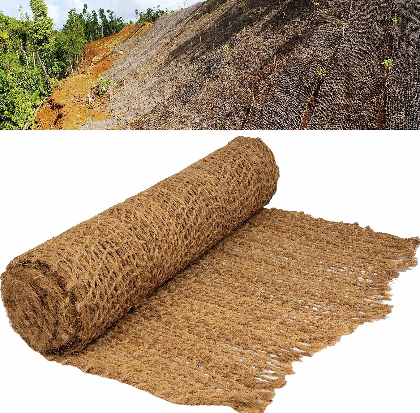 Floordirekt Tapis de remblai 700 g/m² 15 m Protection contre l'érosion Fibres naturelles de coco Résistant aux intempéries