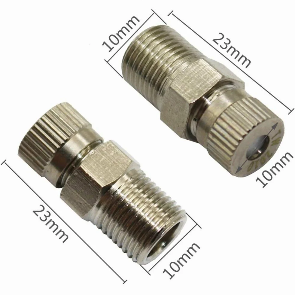 Lot de 2 buses de brumisation d'irrigation, haute pression de 0,10,6 mm, arroseur anti-goutte en cuivre pour système d'arrosage efficace du jardin
