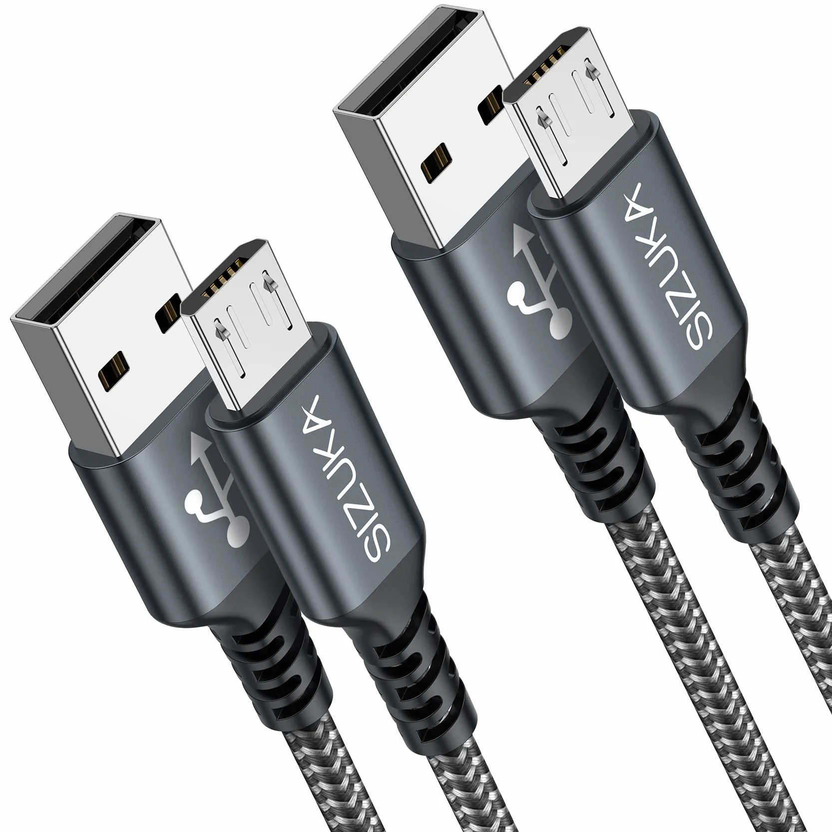 Câble Micro USB 1M Lot de 2 Chargeur 3A Charge Rapide Nylon Tressé pour Android Samsung Galaxy S7 S6 Edge