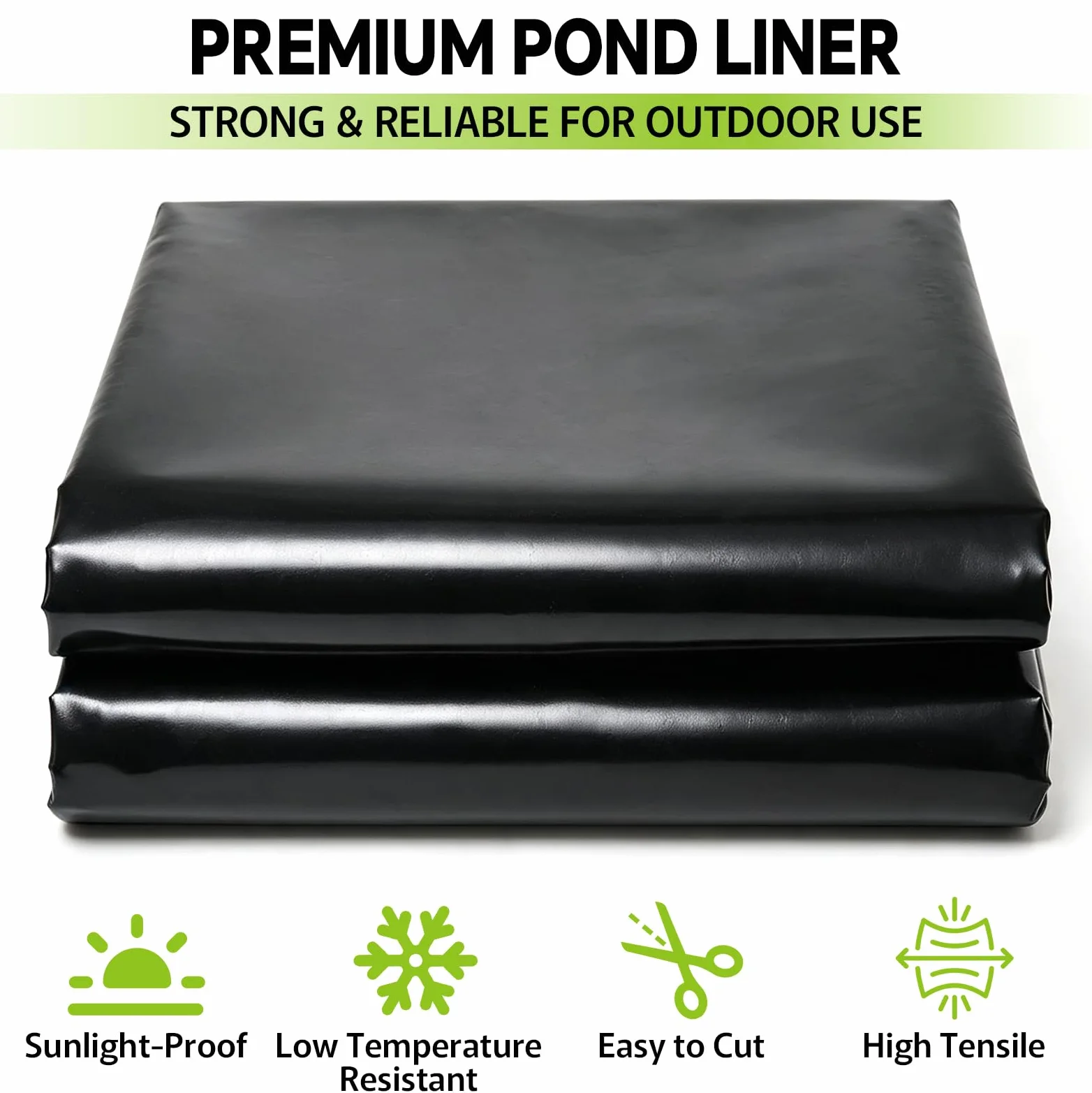 Bâche pour Bassin, Bâche Noire en PEHD de 0,2 mm, 6 M x 6 M | Etanche, pour Bassins à Poissons, Fontaines, Jardins Aquatiques et Cascades, Bassins de Jardin, Vasques
