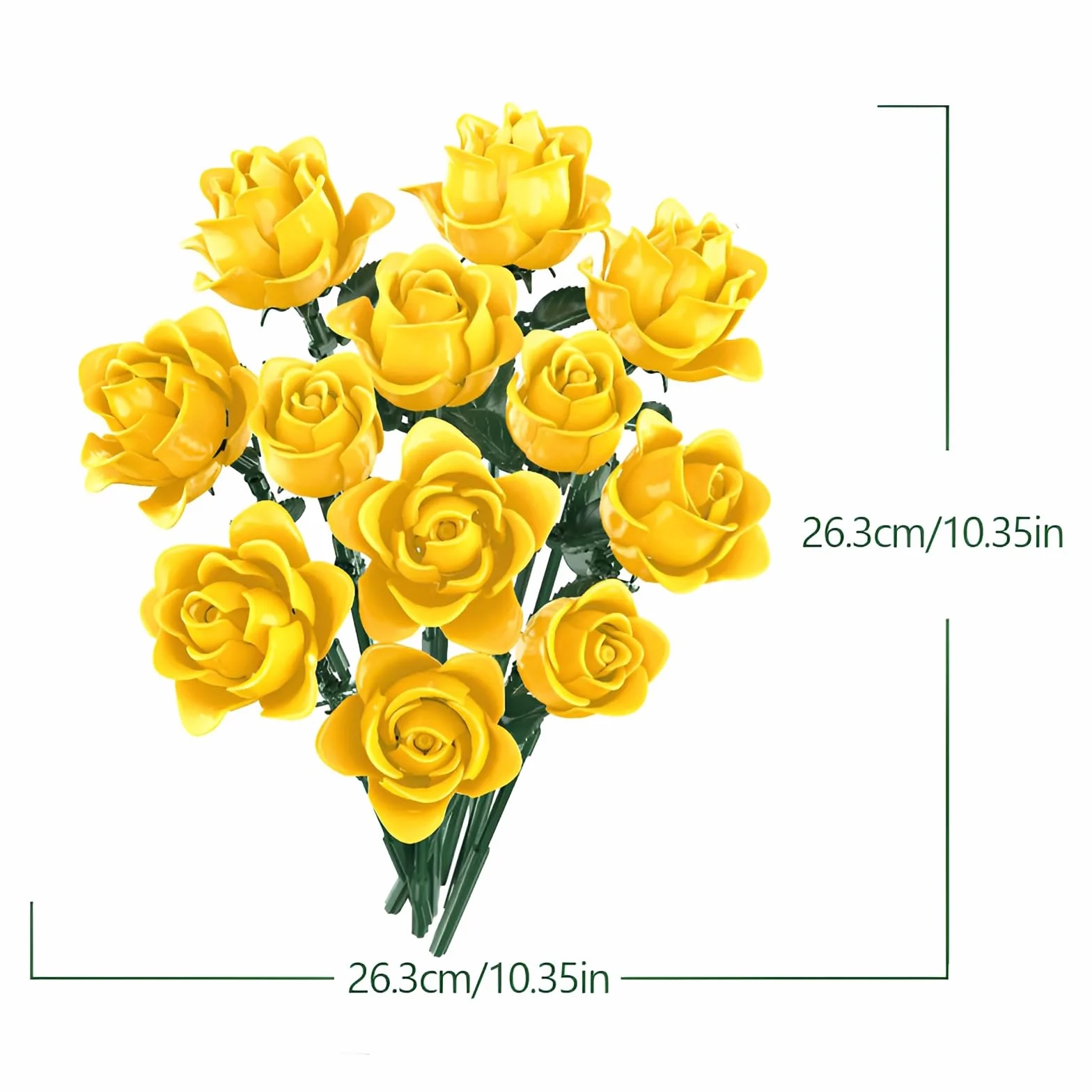 Bouquet de roses jaunes Kit de construction Collection botanique 585 pièces