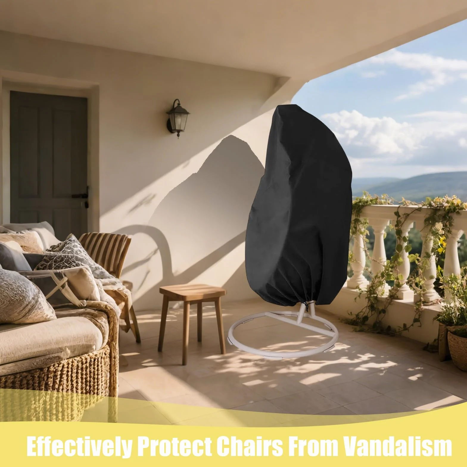 Housse de Chaise Suspendue Imperméable 210D Oxford 230 x 200 cm Protection Extérieur