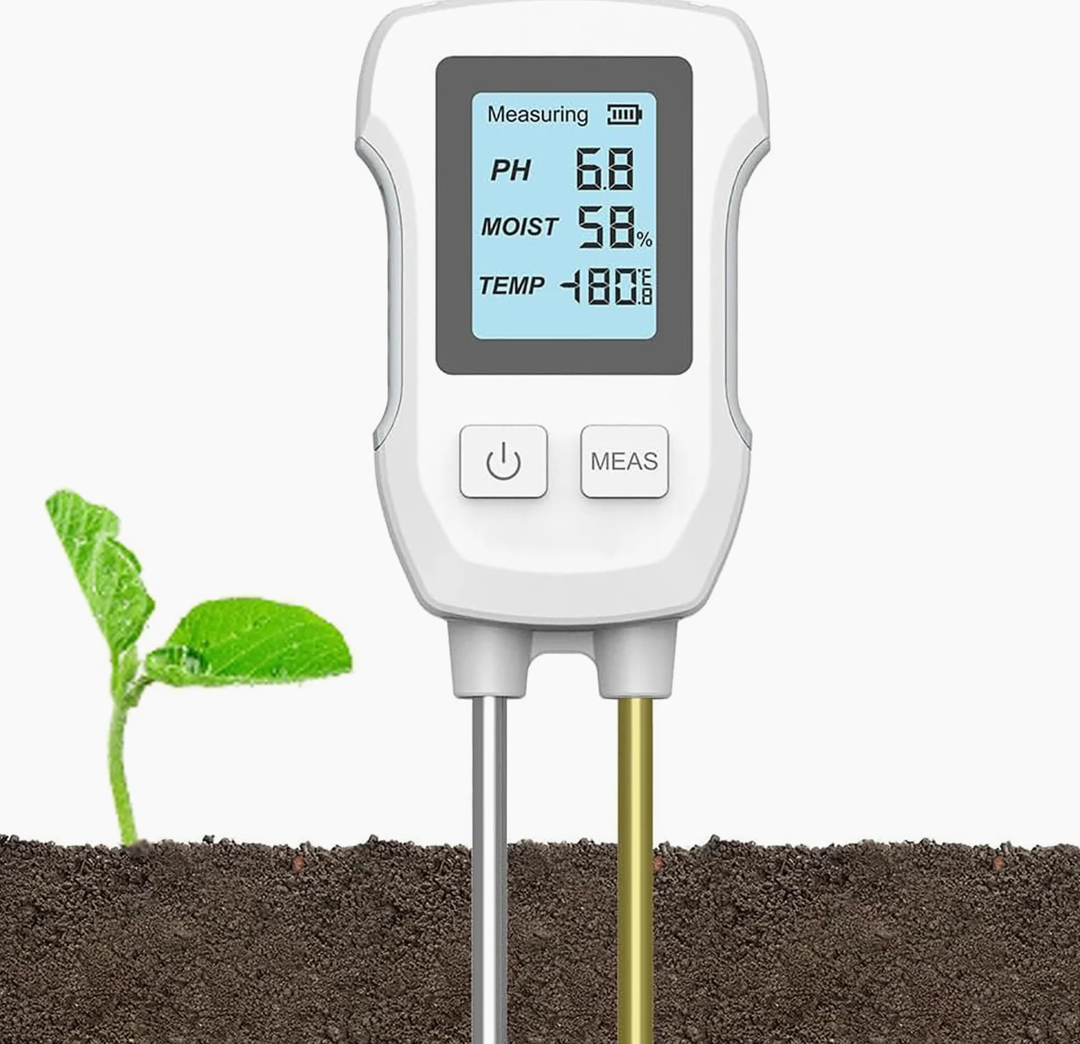 Testeur d'humidité du sol, 3 en 1 pour température, humidité et pH, haute précision pour jardin, pelouse, plantes, ferme, intérieur et extérieur