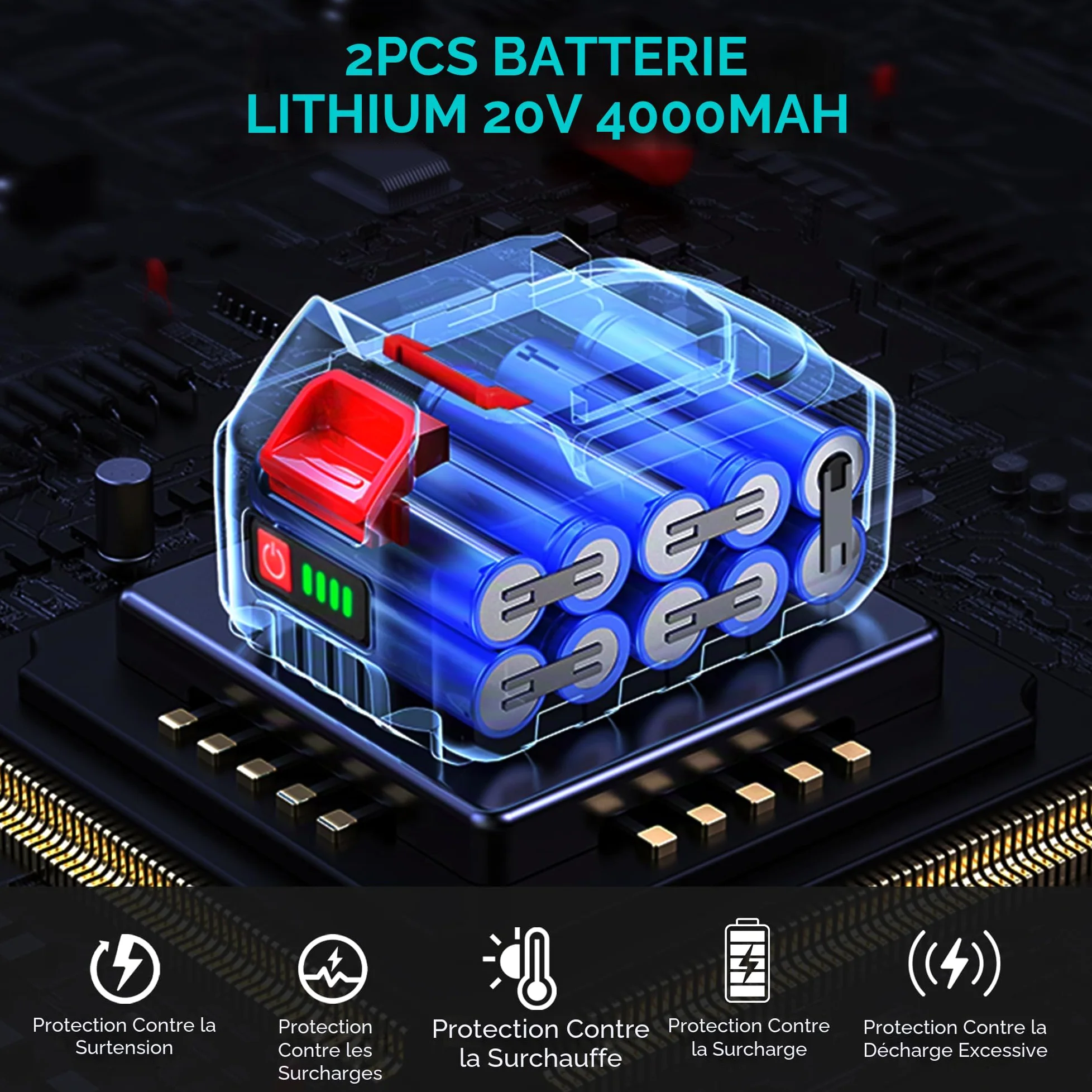 ONEVAN Élagueuse sur Perche Télescopique sans Fil 4-en-1 avec 2 Batteries | 15cm Tronçonneuse, 25mm Sécateur, 2.6m Perche, 180° Tête pivotante, Moteur Brushless, SK5-Lames, Élagage en hauteur, Jardin