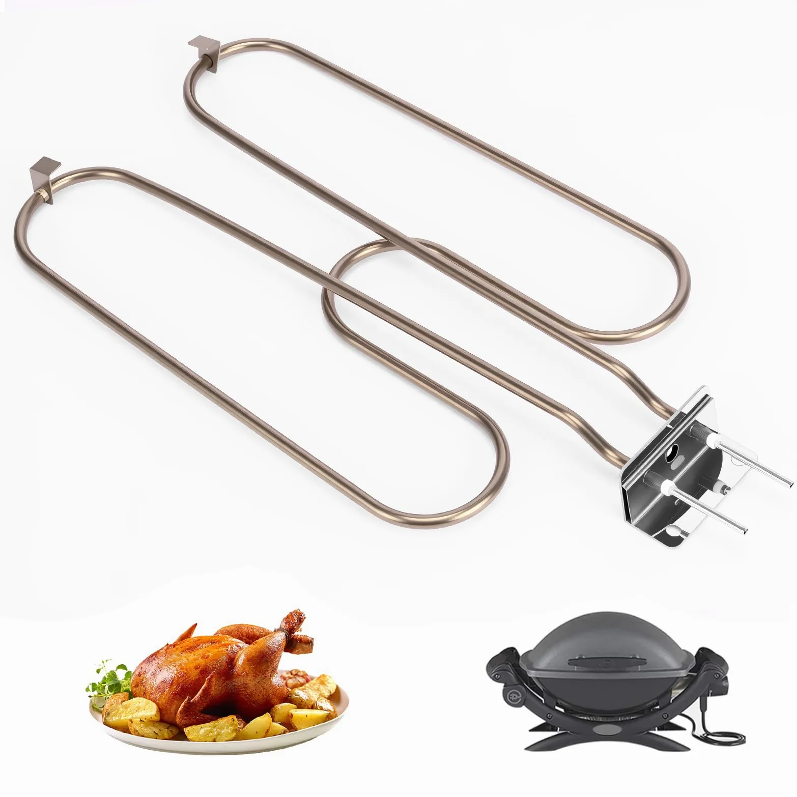 GFTIME Élément Chauffant de Rechange pour Weber Q240, Q2400 Barbecue électrique, Compatible pour Weber 55020001, élément Chauffant 2200 W, Acier Inoxydable, Spirale chauffante 230 V