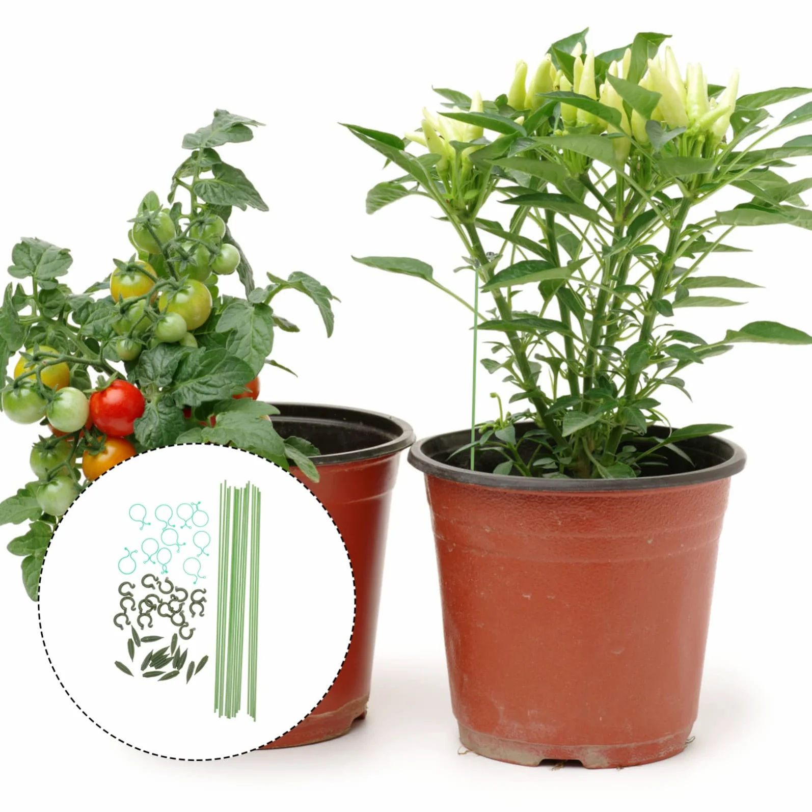 Kisangel 3ensembles Support De Plantes Réutilisable Lot de Tuteurs Et Attaches pour Plantes Grimpantes pour Aménagement De Jardins Et Résistant Aux Intempéries Et Vent