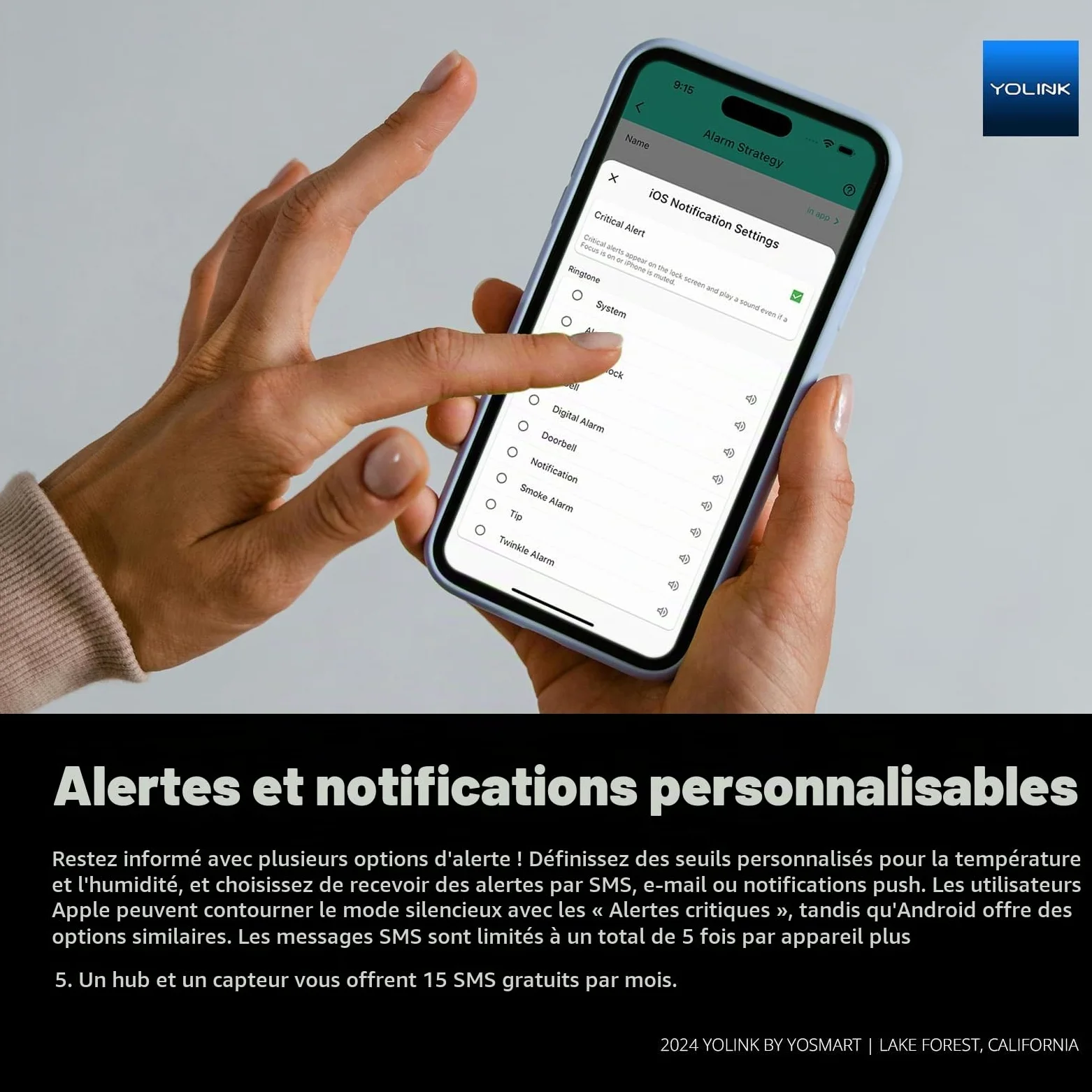 YoLink Lot de 3 thermomètres hygromètres intelligents sans fil, large plage de températures pour congélateur, réfrigérateur, serre, cage pour animaux de compagnie, alertes d'application, e-mail