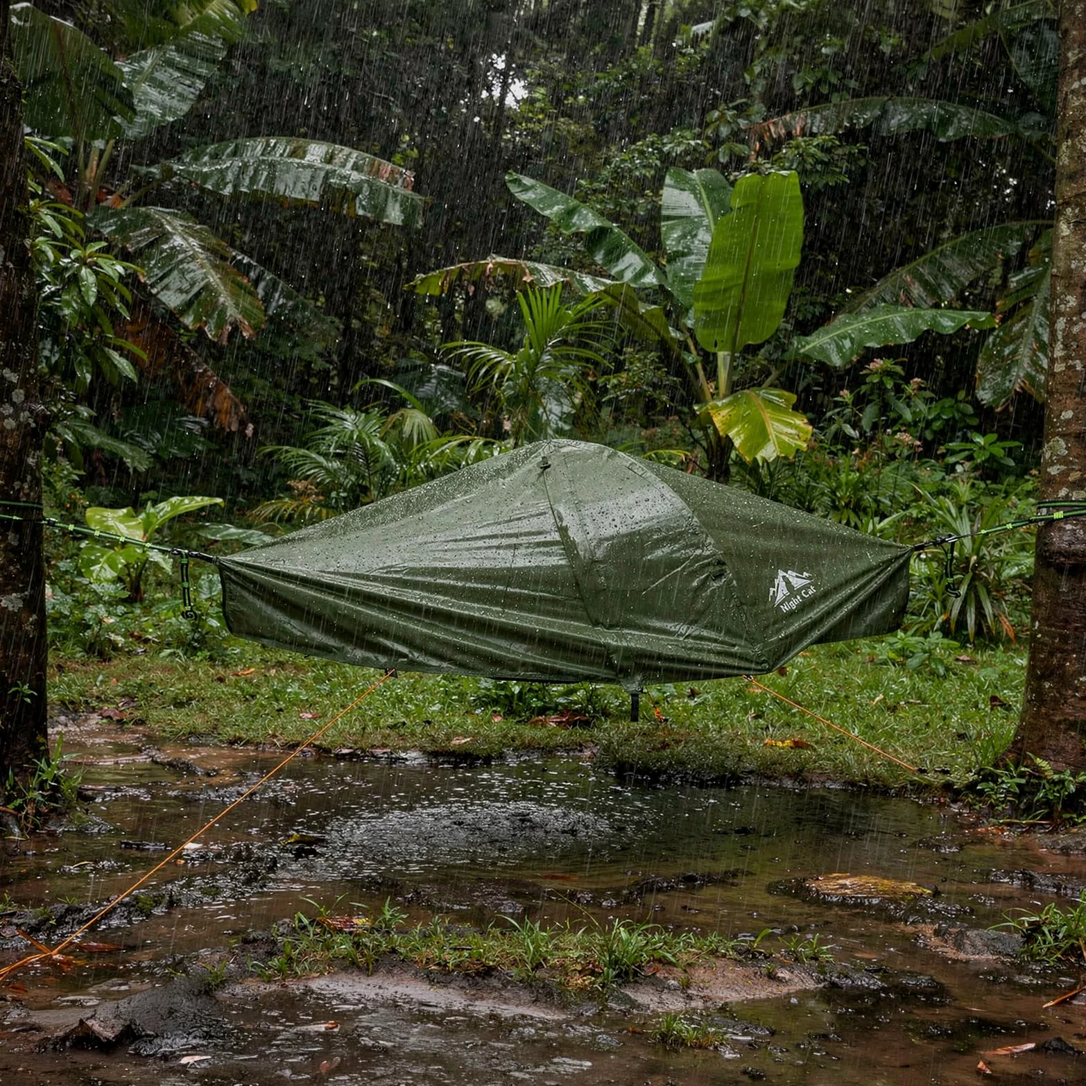 Night Cat Hamac Moustiquaire 1 Personne: Hamac Tente Léger Suspendu avec Toile pour Camping Bivouac Randonnée Extérieure