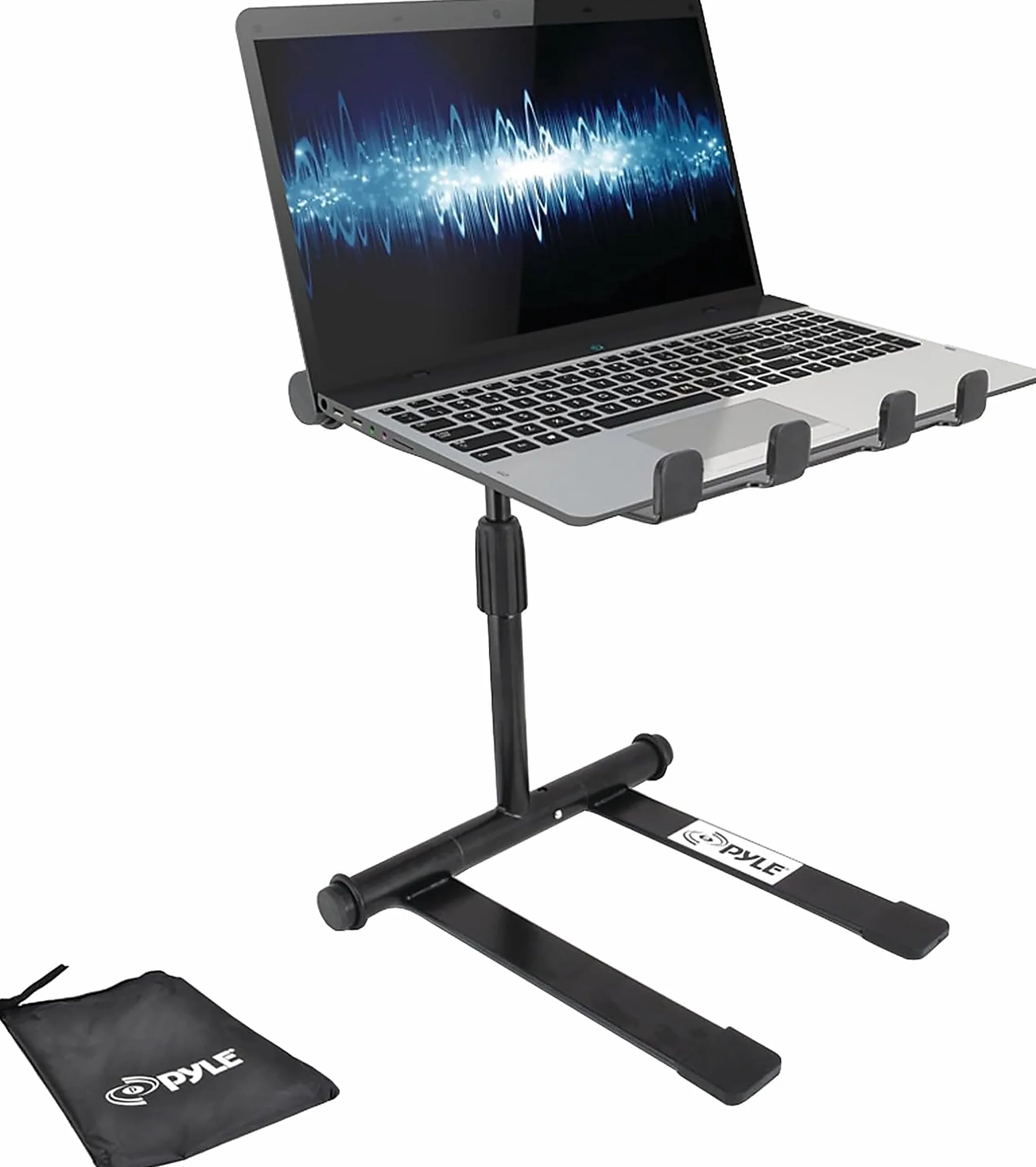 Pyle Support Ordinateur Portable Table Debout Angle Réglable Laptop Stand Hauteur Pliable Plateau Antidérapant Quatre Branches iPad
