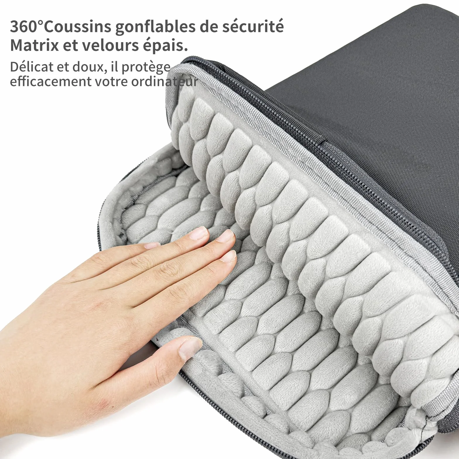 NIMOSA 15.6 Pouces Sac Ordinateur Portable Imperméable Mallette Bandoulière Porte Document Sac de Messager YKK zip Travail Université