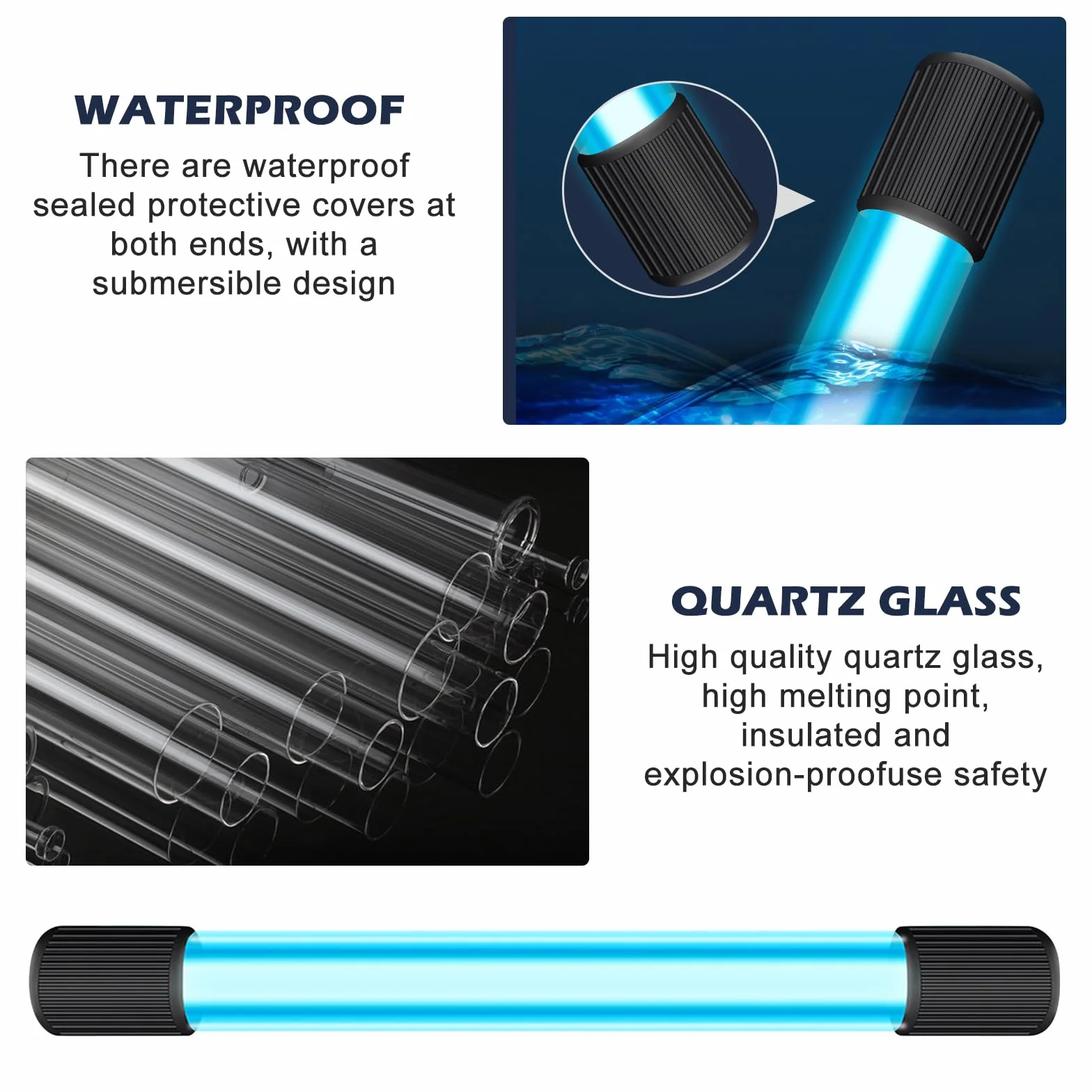 Lampe stérilisateur UV aquarium 13W avec minuteur étanche