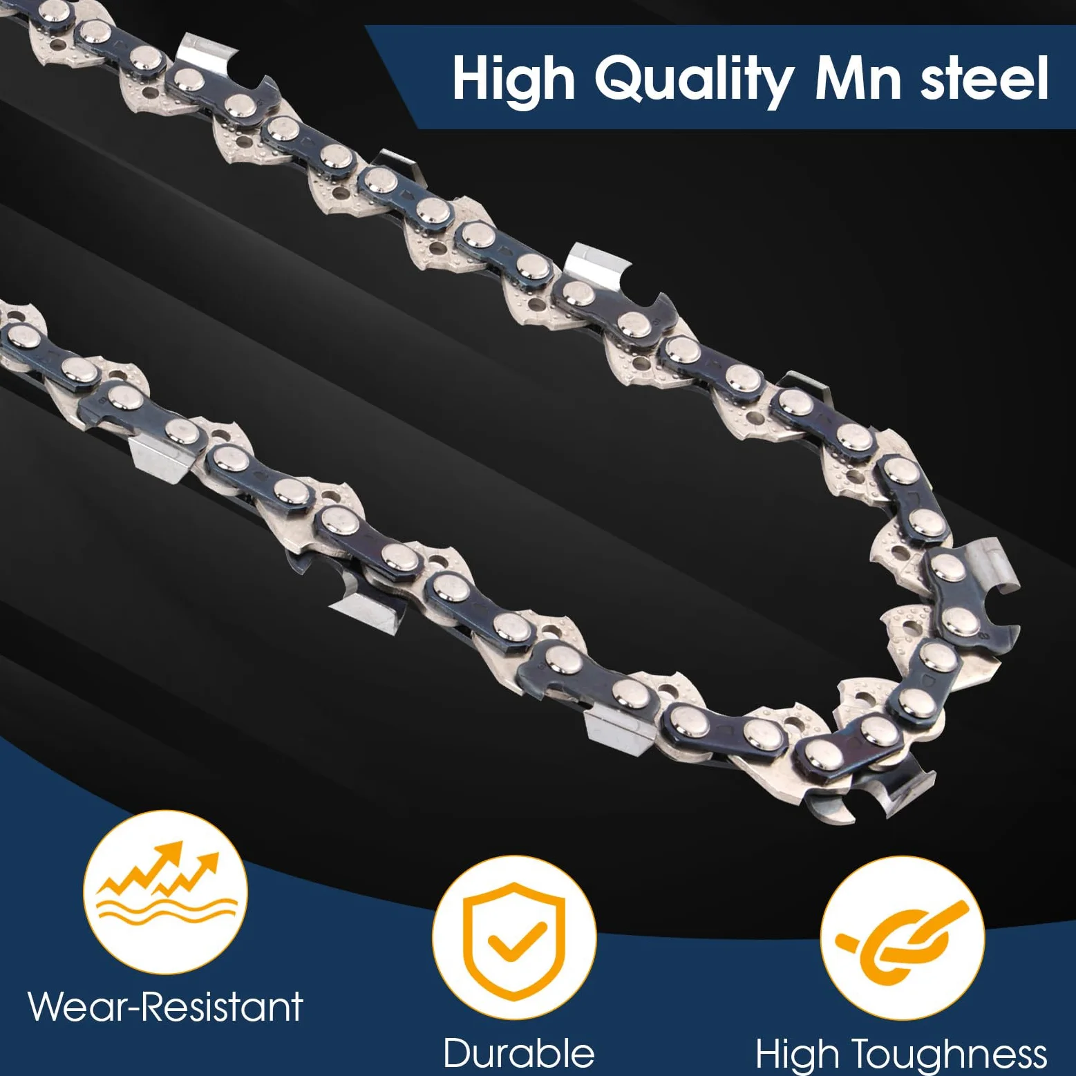 Chaîne de tronçonneuse de 45,7 cm pour Husqvarna 45,50,346,351,435,435E, 440E, 445,445E, 550XP, 346XP, 359, 55, Oregon J72, Hyundai HYC4618 Pas de 0,825,5 cm 0,058" (1,5 mm) Gauge Barre 45 cm