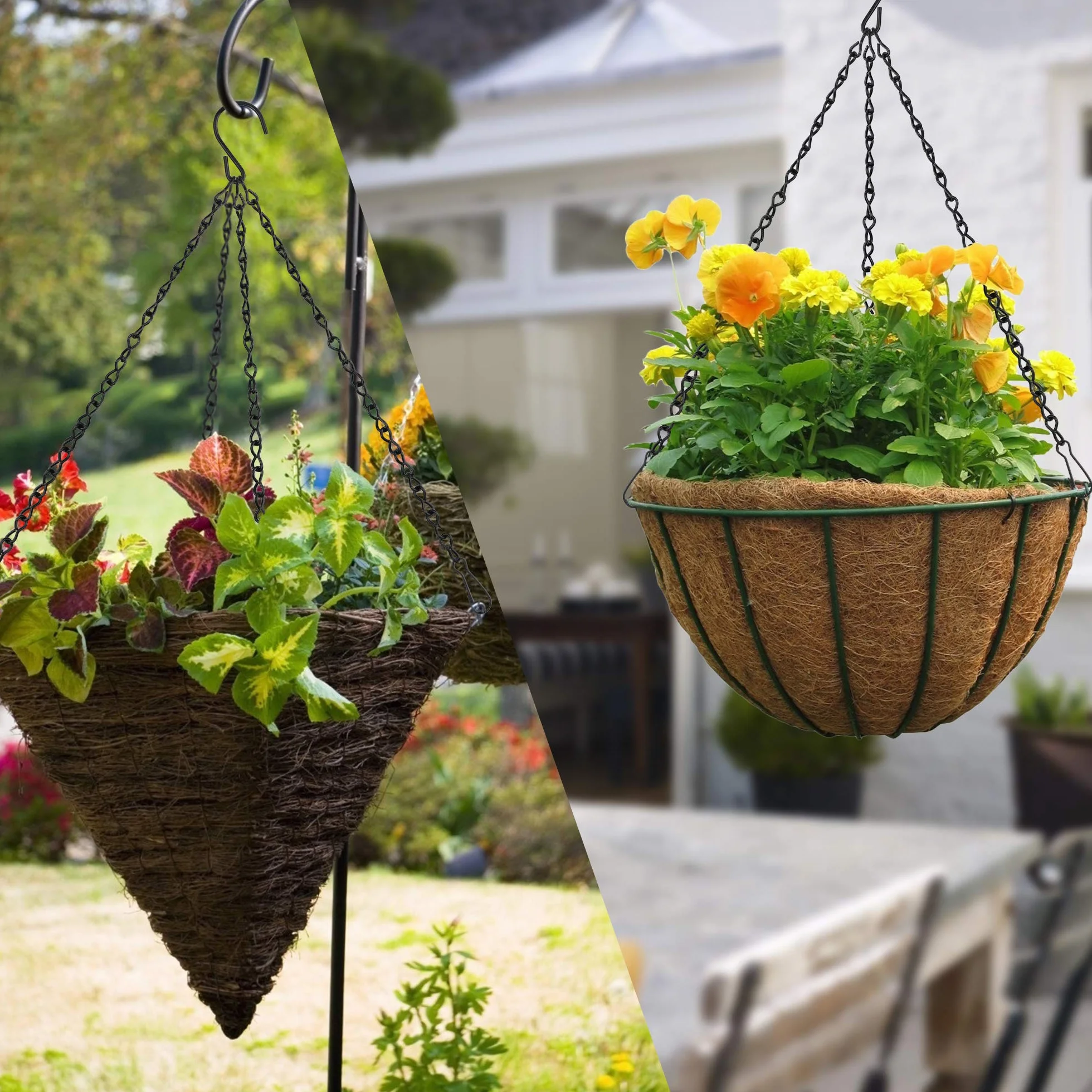 Chaîne de Suspension 50 cm 6 Ensembles, Chaîne en Métal pour Plantes, Suspension Plante Macramé Décoration Jardin (Noir)