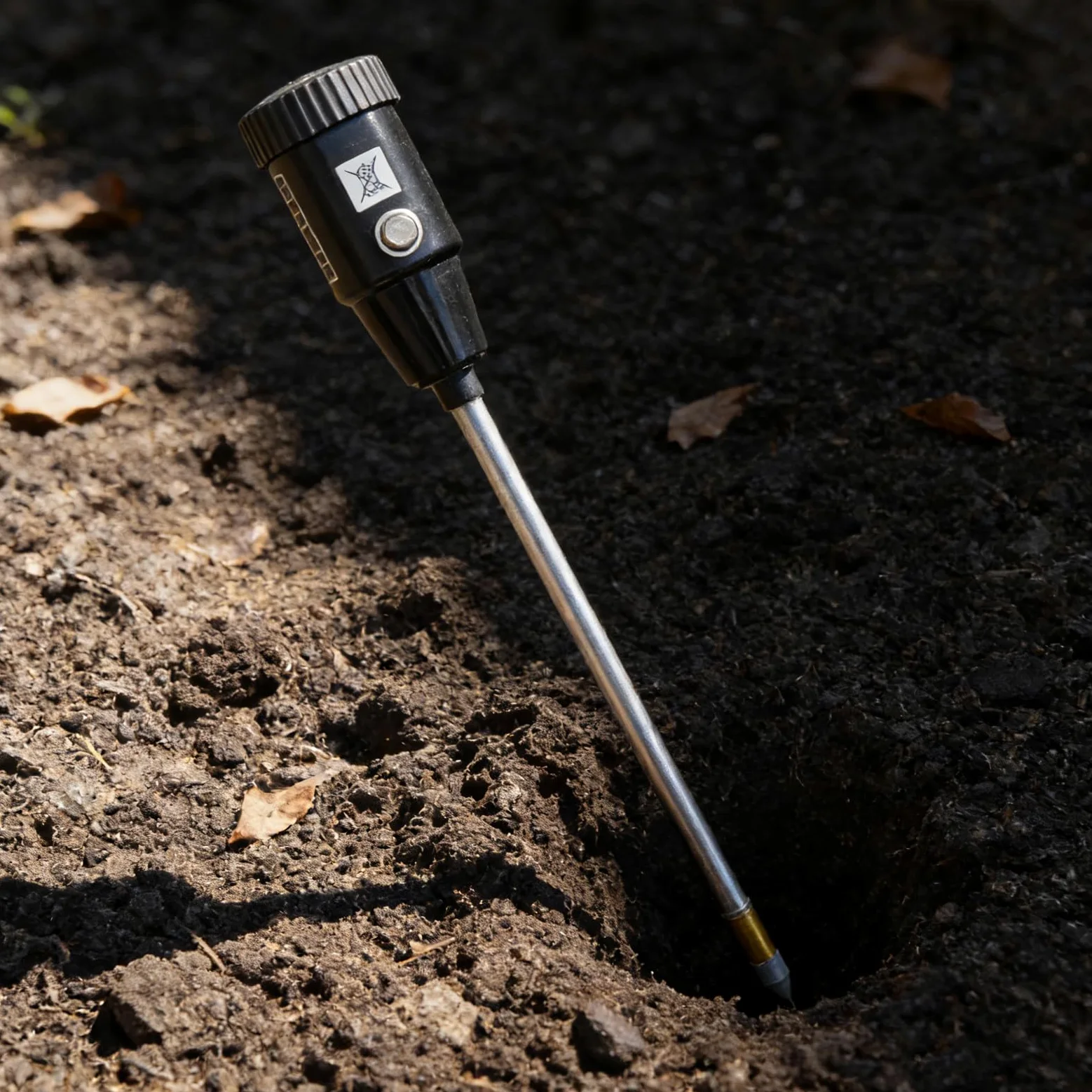 Testeur de Sol 2-en-1 Ph et Humidité avec Sonde de 30cm, Construction Robuste en Cuivre et Aluminium, Design Portable pour Jardin Extérieur et Plantes D'intérieur