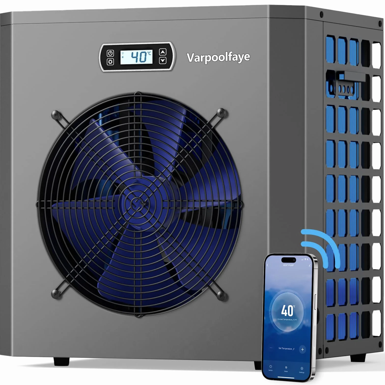 Pompe à chaleur électrique piscine 5 kW 20 m³ contrôle WiFi 220 V 240 V 50 Hz