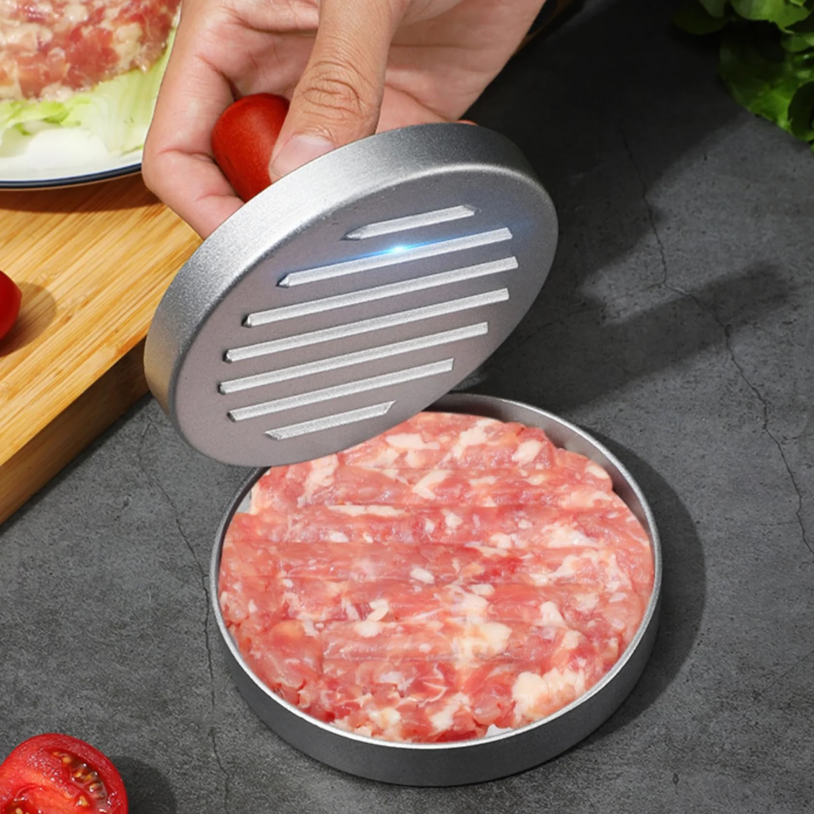 Presse à Steak Haché Antiadhésive en Aluminium pour Hamburger BBQ