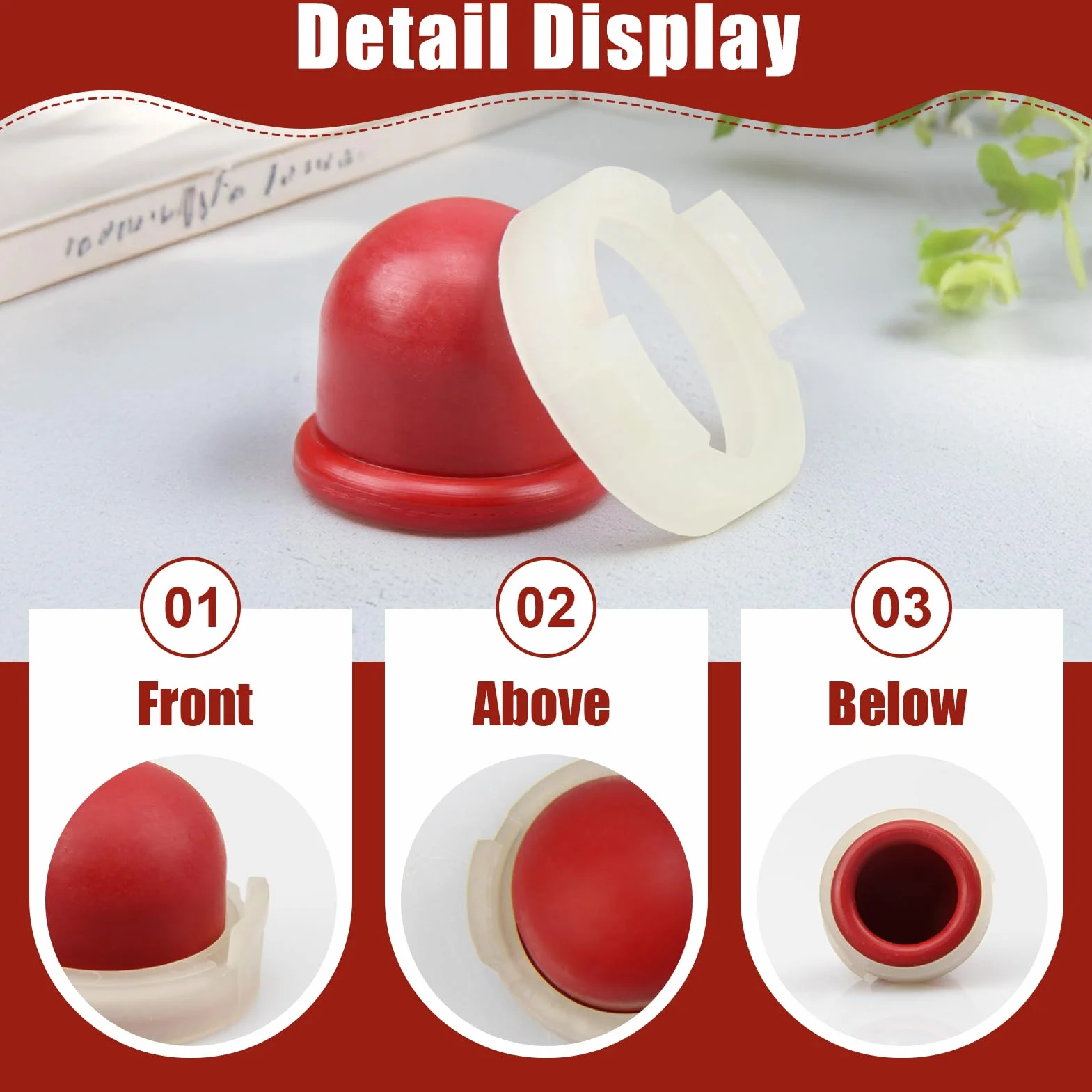 Poire d'Amorce de Carburateur pour Tondeuse, Scie à Essence, 694394 4178 5084H 494408, Rouge