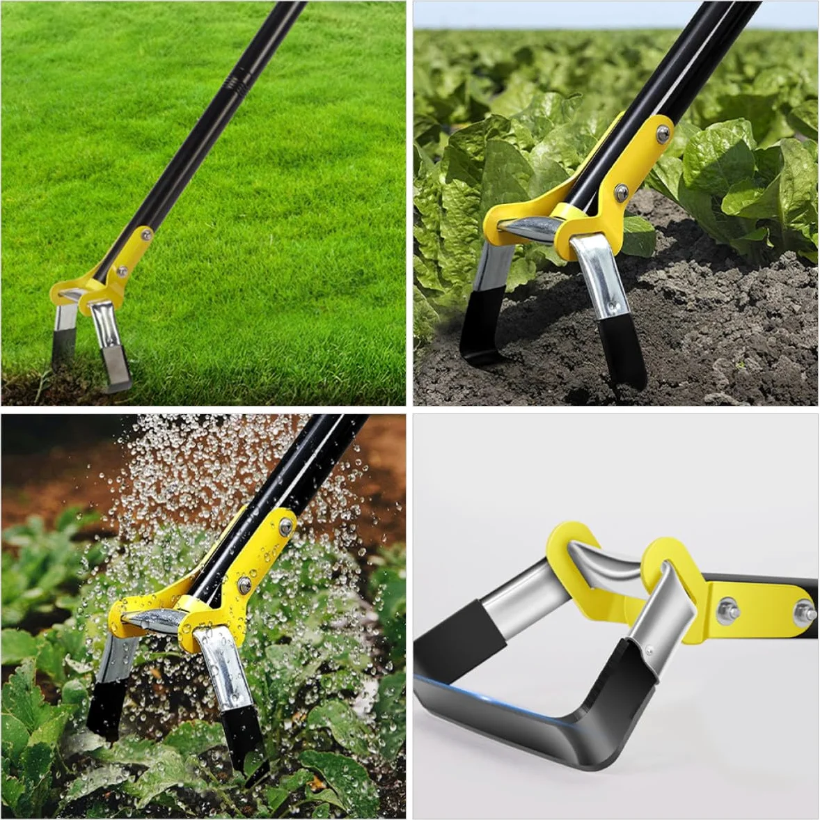 Houes de Jardin à Main en Acier Inoxydable Poignée Ergonomique pour Désherbage, Outil de Jardinage Petit et Pratique pour Usage Domestique