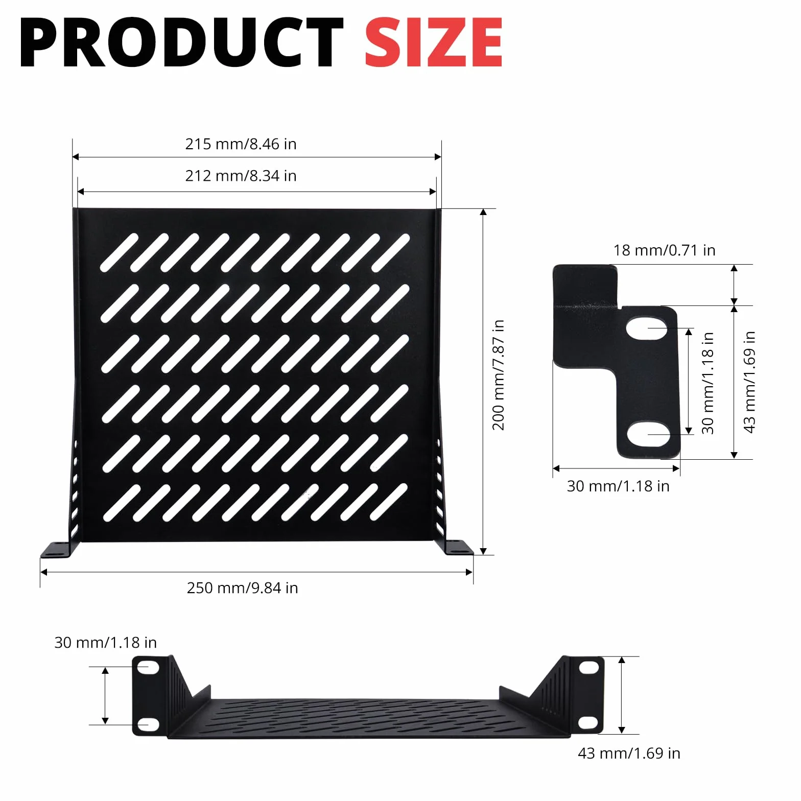 DeskPi RackMate Accessoires 1U Rack de Serveur 10" Plateau ventilé T1/T0 (1U-2PCS)