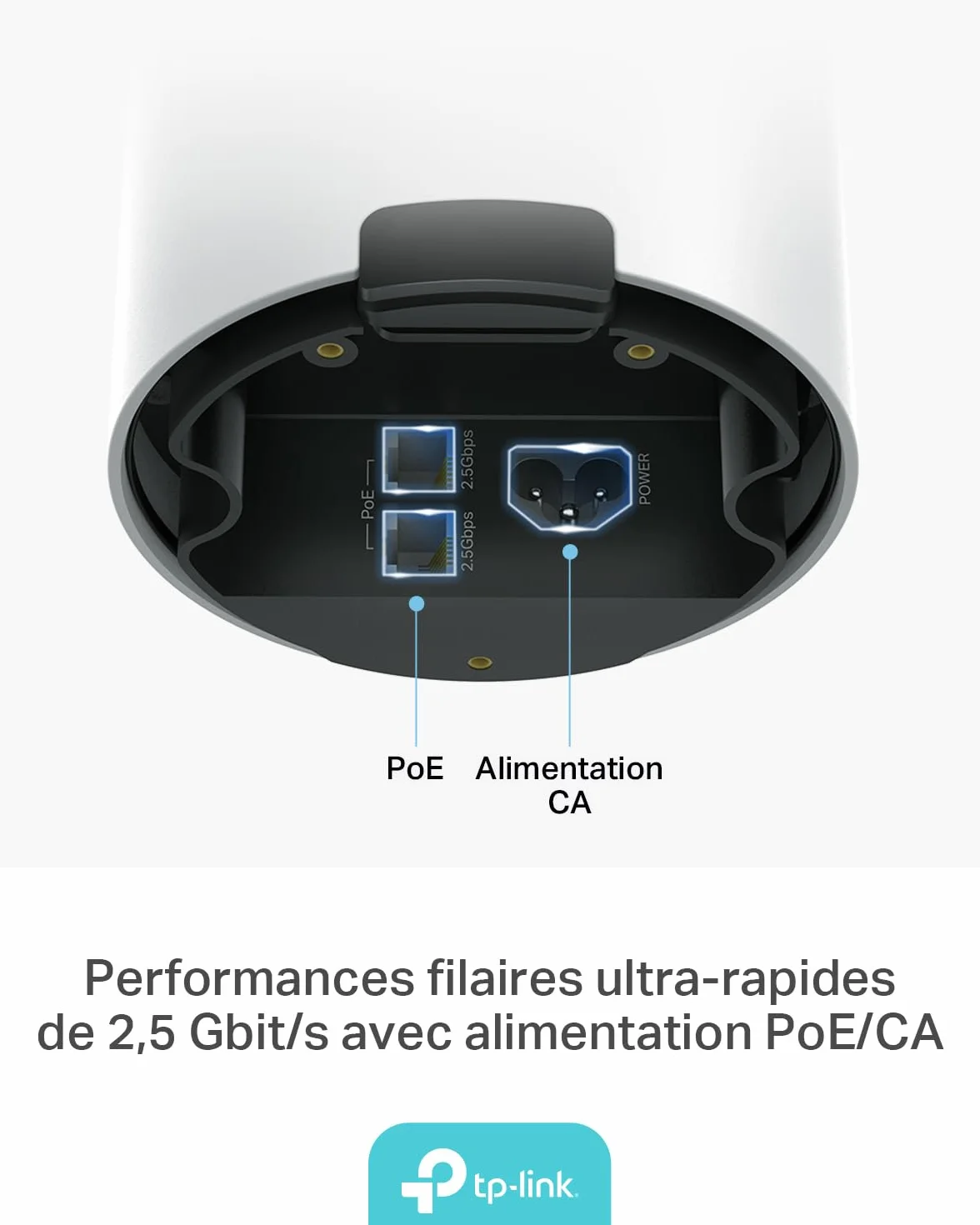 TP-Link Deco BE25-Outdoor Routeur WiFi 7 Mesh BE3600, Répéteur Extérieur/Intérieur, Double Bande, 2×2,5G, IP65, PoE/AC