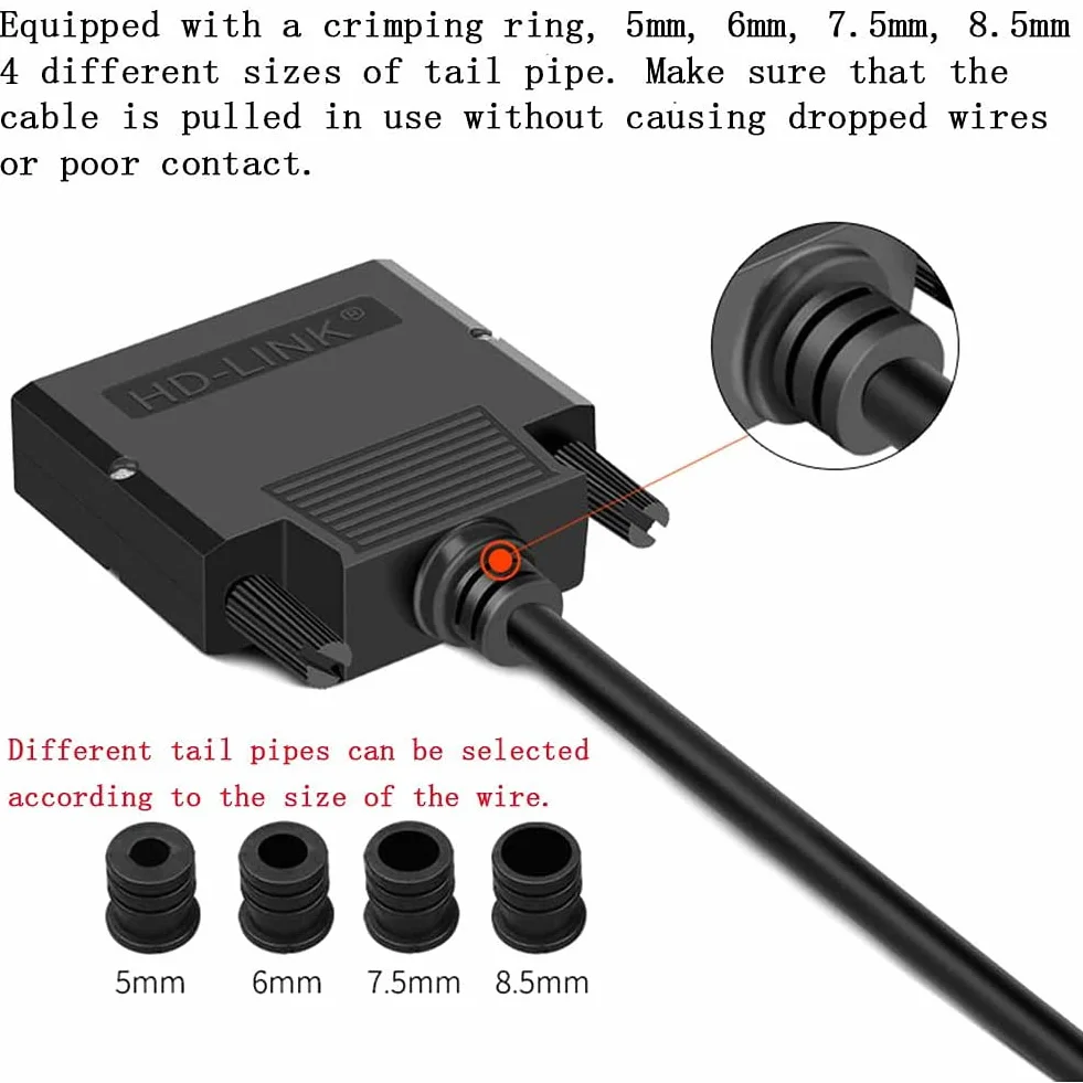 PENGLIN DB25 Connecteur Mâle sans Soudure, Adaptateur série RS232 D-SUB 25 Broches avec boîtier