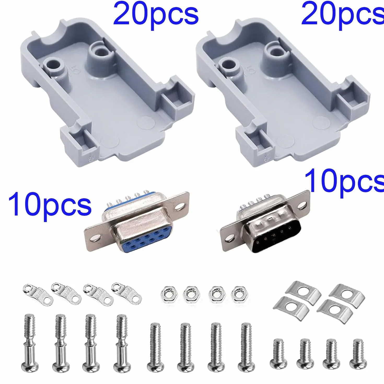 D-SUB 15 Pin RS232 DB15 Serial Adapter PCB Connector Plastic Cover