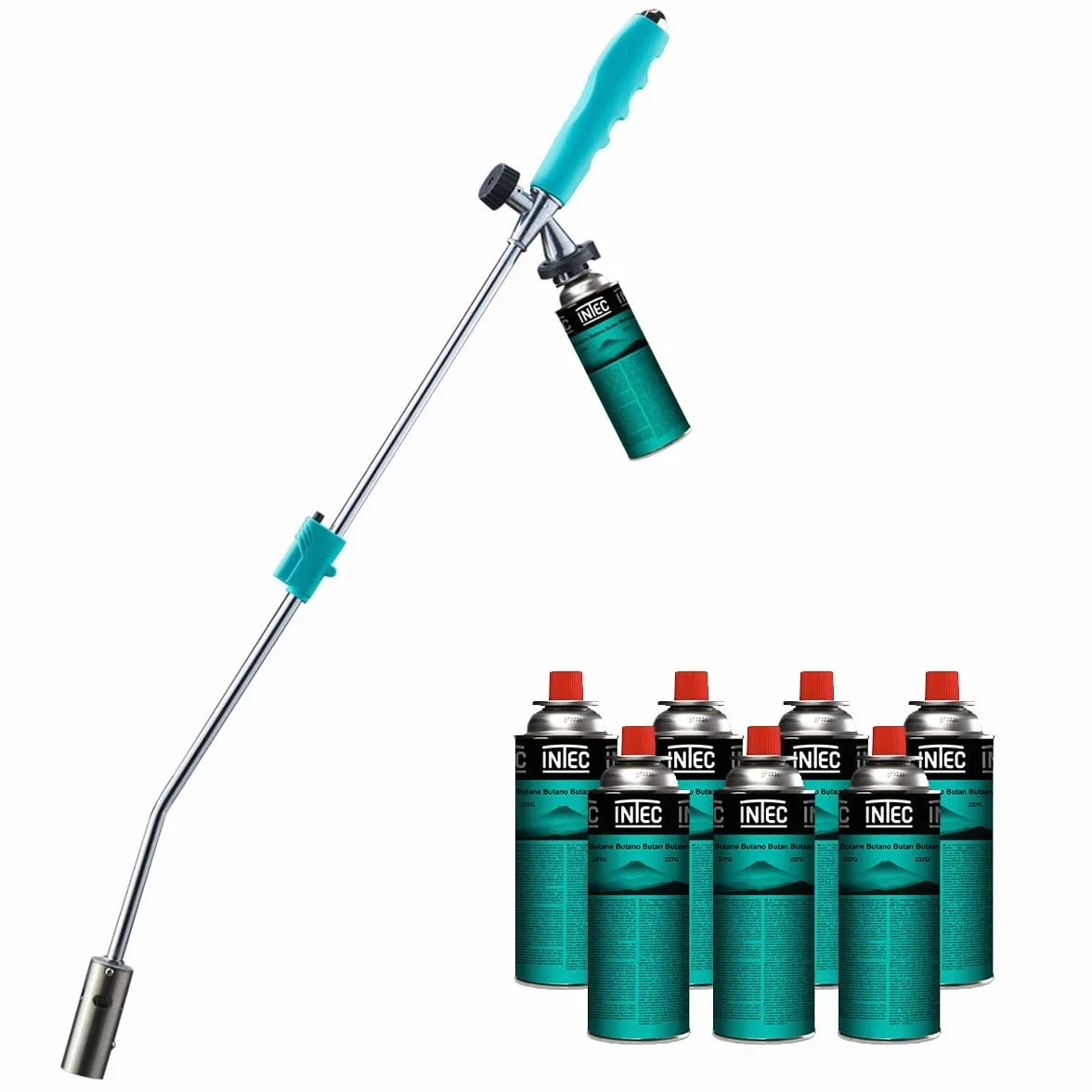 Désherbeur Thermique Butane Gaz Professionnel 1300°C 8 Cartouches Incluses