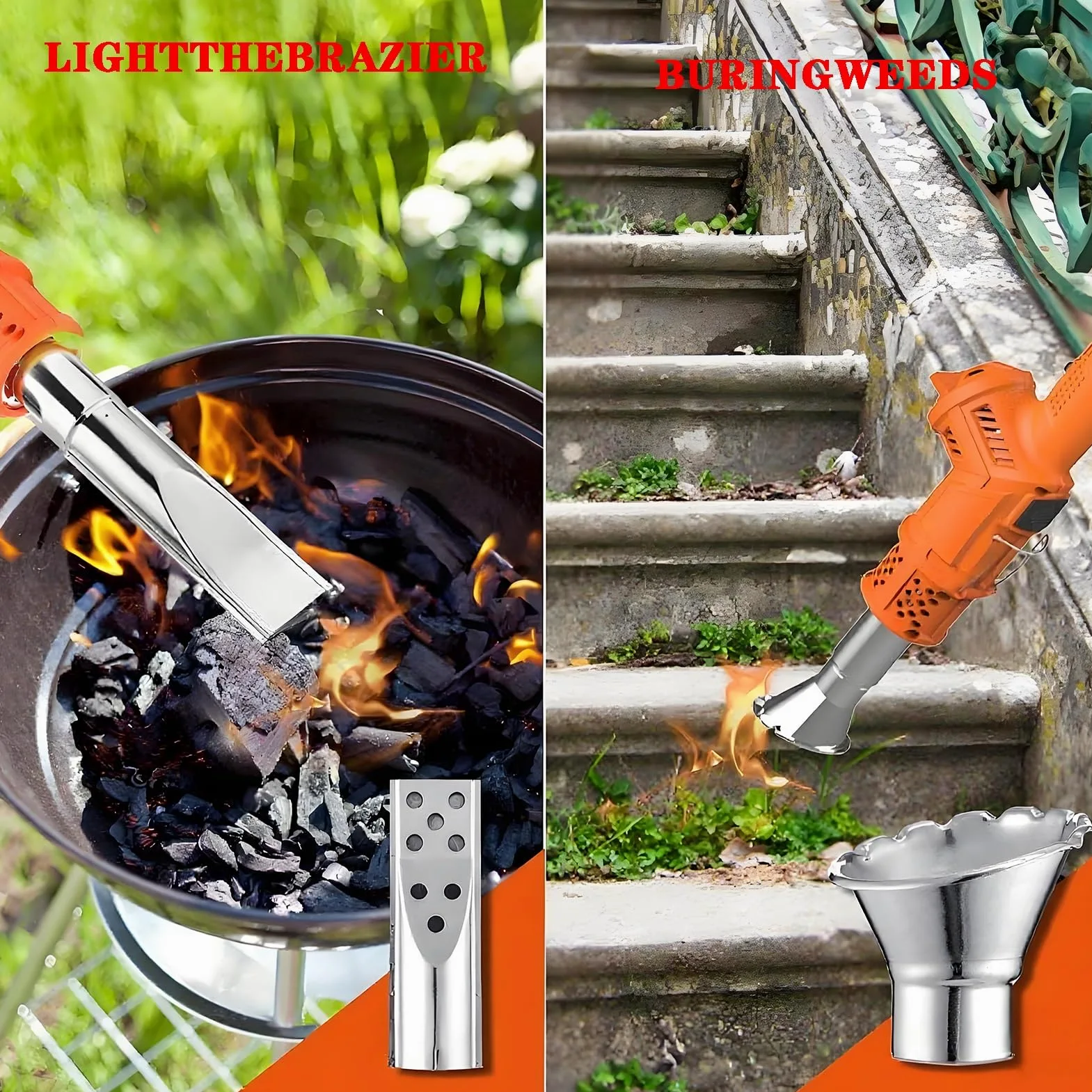 Désherbeur électrique 3 en 1, désherbeur thermique et pistolet à air chaud 2000 W, température maximale de 1202 °F, 5 buses for gazon, allumage for barbecue, déglaçage(Green)