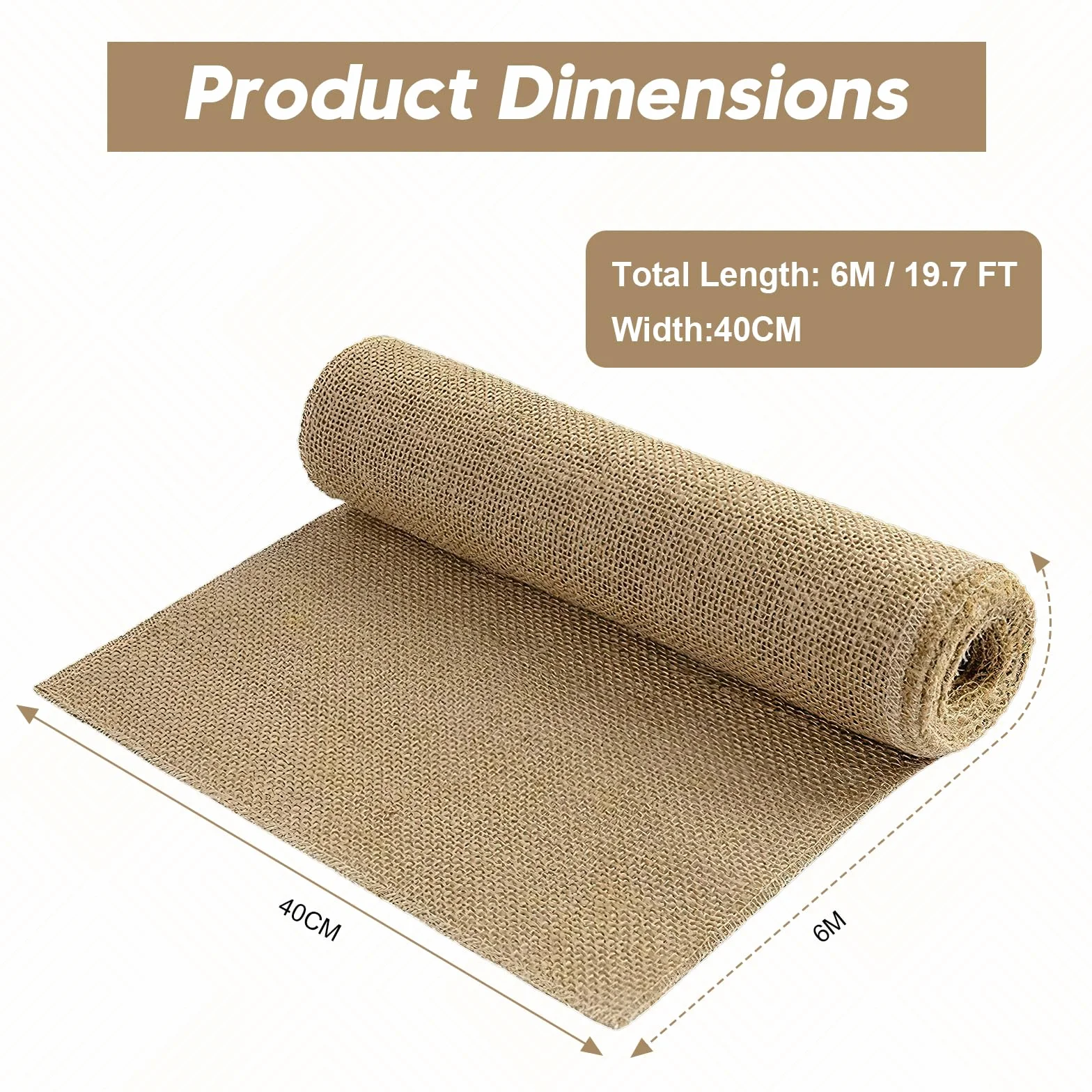 Storystore Protection tronc arbre toile jute 40 cm x 6 m rouleau extérieur