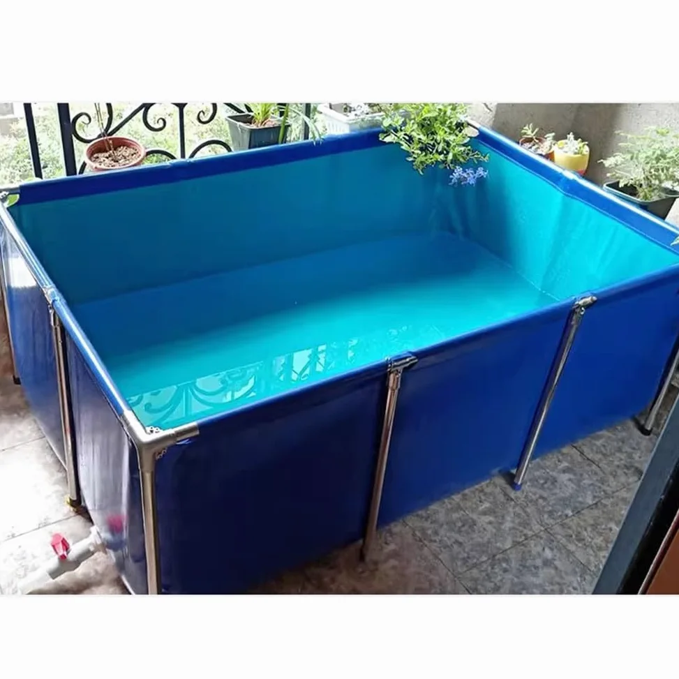 Bassin à koï hors sol – Cadre en acier et doublures en toile PVC pour un assemblage facile, idéal pour l'aquarium et l'élevage de tortues